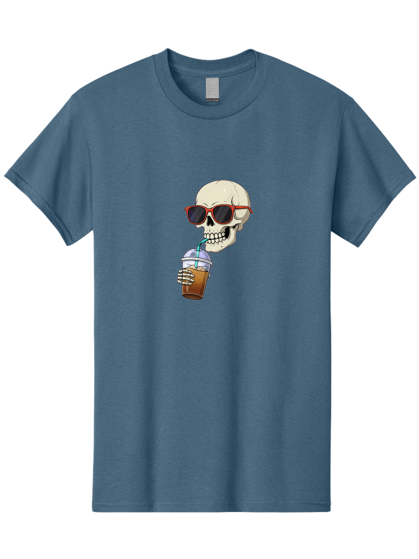 Skull-With-Sunglasses-Drinking Men'S Graphic Tee, 100% Cotton, Comfortable Casual Summer Wear, Machine Washable, Vintage Camera, Old Camera, Antique Camera, Black Camera, Classic Photography, Photography Equipment, Nostalgic Device, Bal327 15