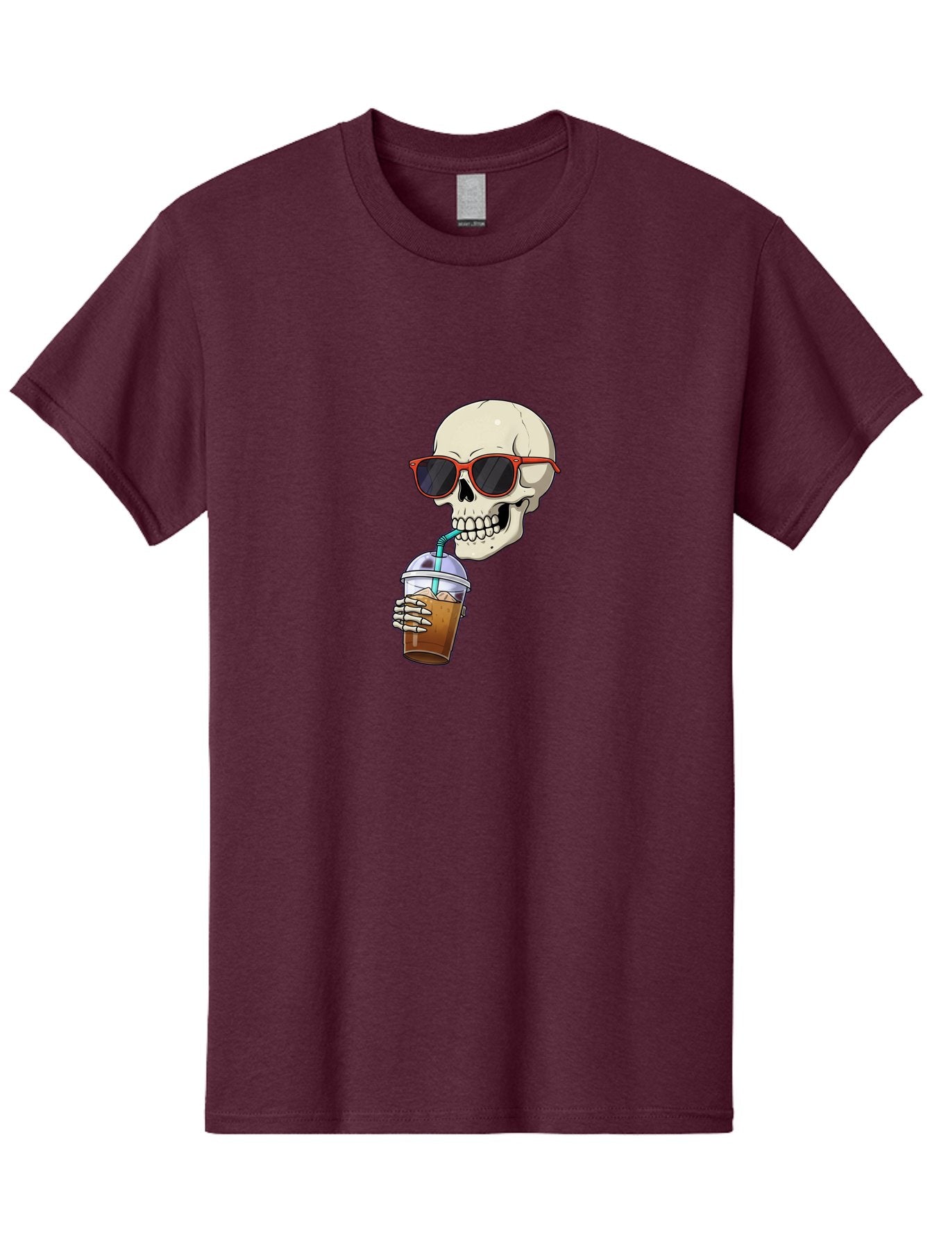 Skull-With-Sunglasses-Drinking Men'S Graphic Tee, 100% Cotton, Comfortable Casual Summer Wear, Machine Washable, Vintage Camera, Old Camera, Antique Camera, Black Camera, Classic Photography, Photography Equipment, Nostalgic Device, Bal327 3