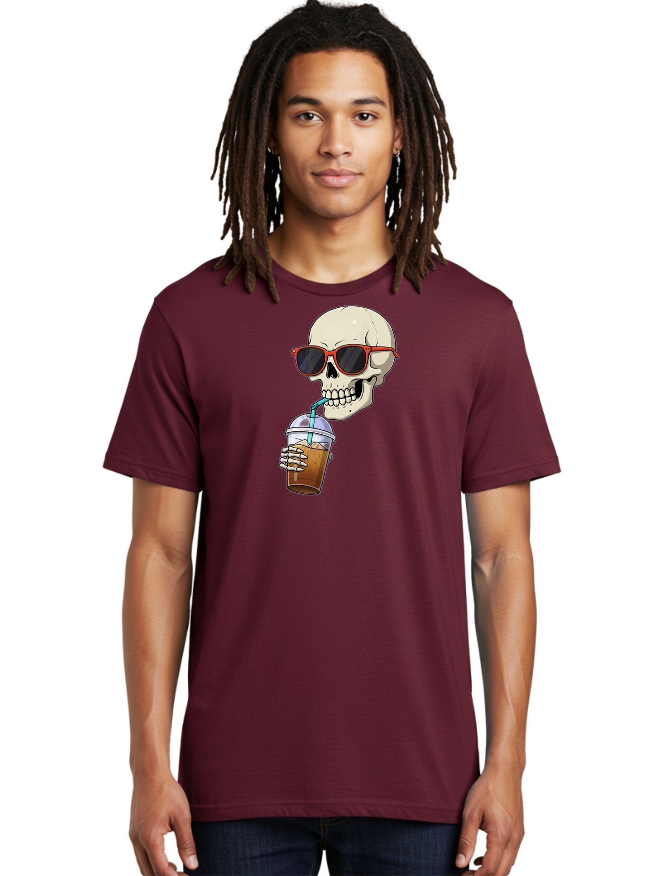 Skull-With-Sunglasses-Drinking Men'S Graphic Tee, 100% Cotton, Comfortable Casual Summer Wear, Machine Washable, Vintage Camera, Old Camera, Antique Camera, Black Camera, Classic Photography, Photography Equipment, Nostalgic Device, Bal327 24