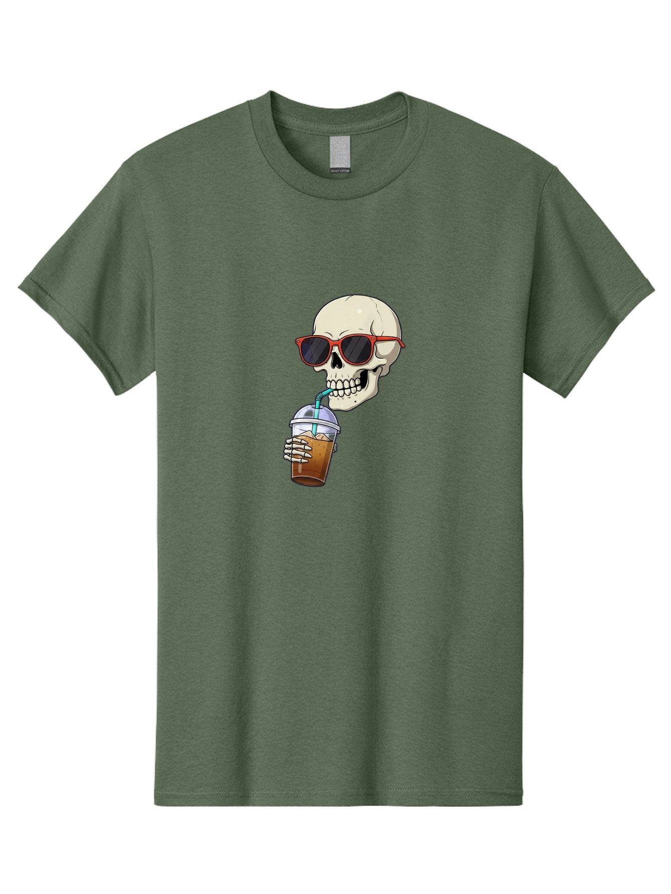 Skull-With-Sunglasses-Drinking Men'S Graphic Tee, 100% Cotton, Comfortable Casual Summer Wear, Machine Washable, Vintage Camera, Old Camera, Antique Camera, Black Camera, Classic Photography, Photography Equipment, Nostalgic Device, Bal327 15