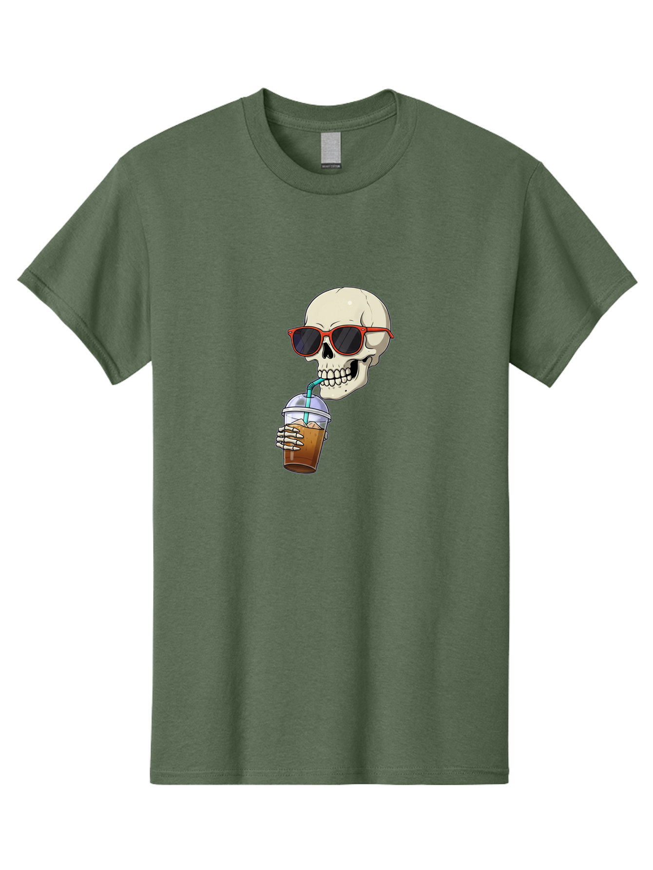 Skull-With-Sunglasses-Drinking Men'S Graphic Tee, 100% Cotton, Comfortable Casual Summer Wear, Machine Washable, Vintage Camera, Old Camera, Antique Camera, Black Camera, Classic Photography, Photography Equipment, Nostalgic Device, Bal327