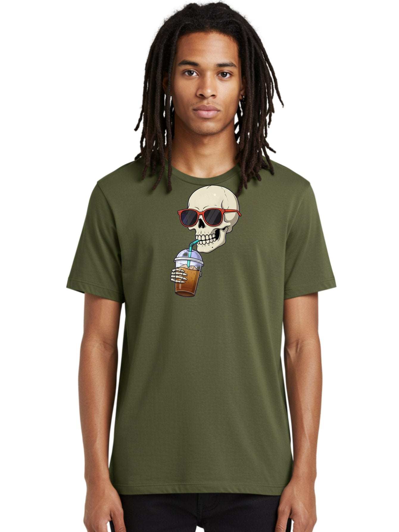 Skull-With-Sunglasses-Drinking Men'S Graphic Tee, 100% Cotton, Comfortable Casual Summer Wear, Machine Washable, Vintage Camera, Old Camera, Antique Camera, Black Camera, Classic Photography, Photography Equipment, Nostalgic Device, Bal327 30