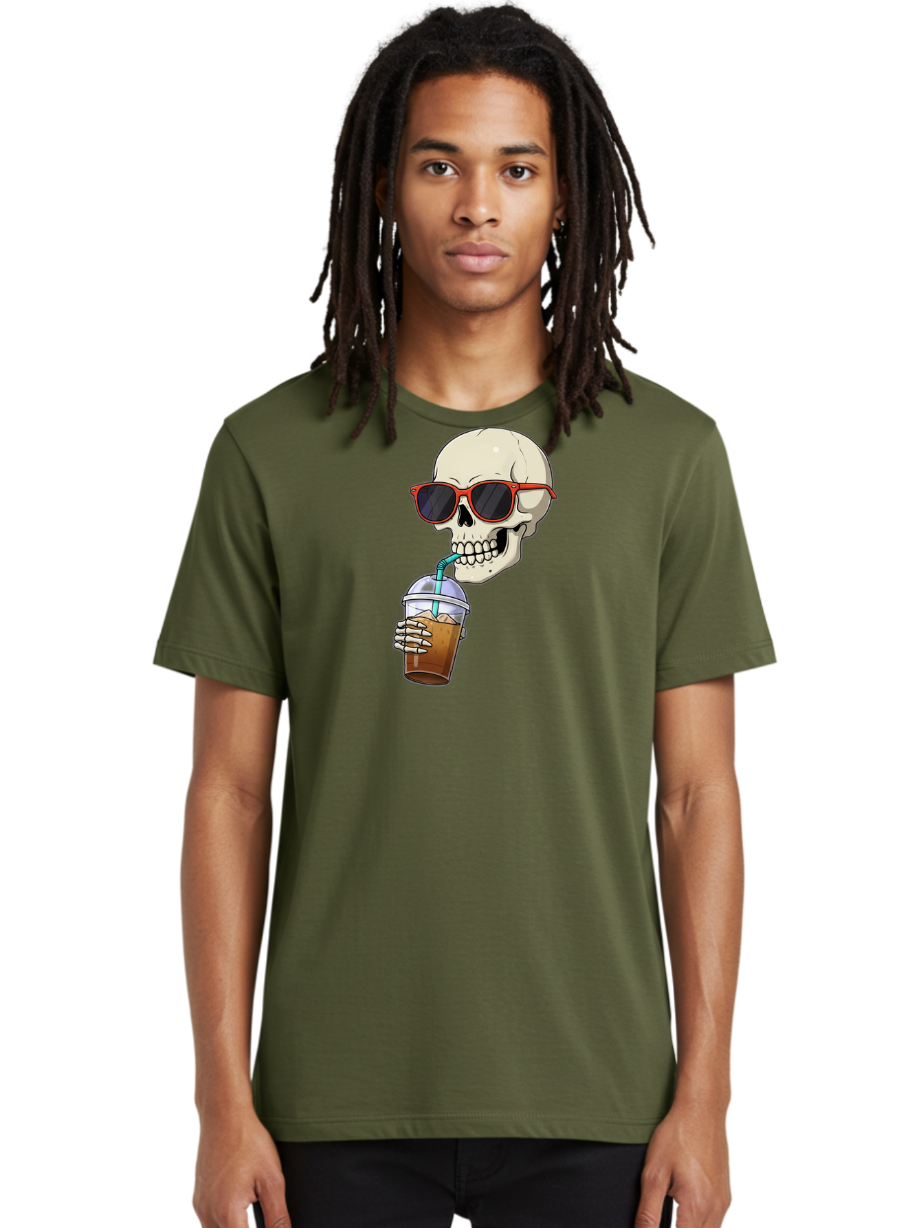 Skull-With-Sunglasses-Drinking Men'S Graphic Tee, 100% Cotton, Comfortable Casual Summer Wear, Machine Washable, Vintage Camera, Old Camera, Antique Camera, Black Camera, Classic Photography, Photography Equipment, Nostalgic Device, Bal327 16