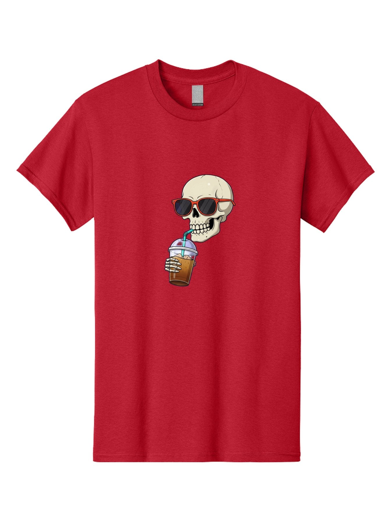 Skull-With-Sunglasses-Drinking Men'S Graphic Tee, 100% Cotton, Comfortable Casual Summer Wear, Machine Washable, Vintage Camera, Old Camera, Antique Camera, Black Camera, Classic Photography, Photography Equipment, Nostalgic Device, Bal327 11