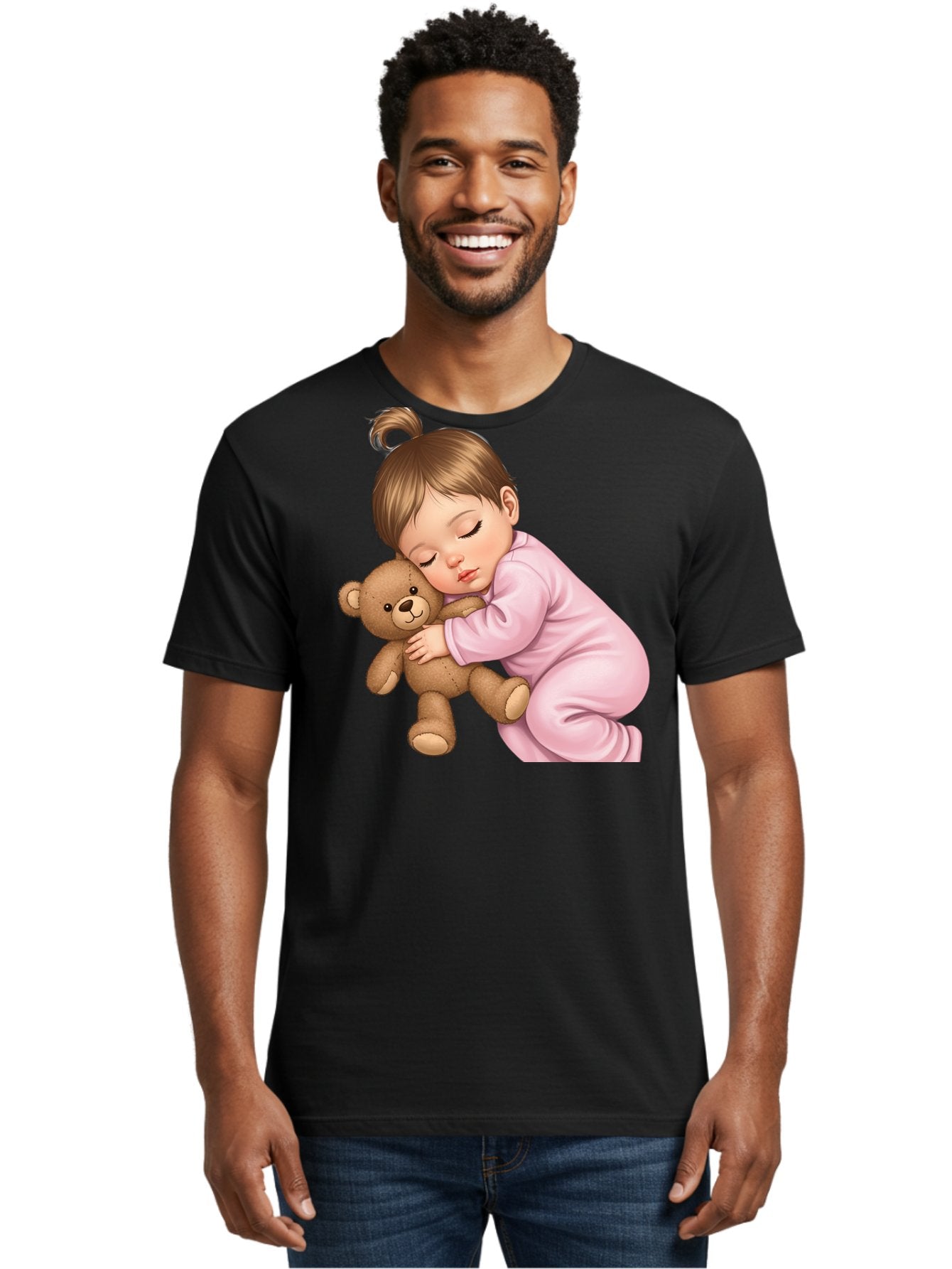 Sleeping-Baby-With-Teddy Men'S Graphic Tee, 100% Cotton, Comfortable Casual Summer Wear, Machine Washable, Vintage Camera, Old Camera, Antique Camera, Black Camera, Classic Photography, Photography Equipment, Nostalgic Device, Film Camera, Bal331 22