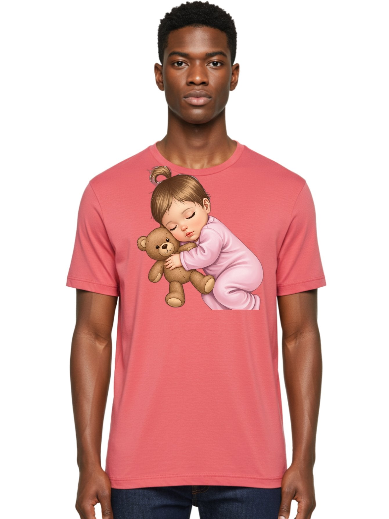 Sleeping-Baby-With-Teddy Men'S Graphic Tee, 100% Cotton, Comfortable Casual Summer Wear, Machine Washable, Vintage Camera, Old Camera, Antique Camera, Black Camera, Classic Photography, Photography Equipment, Nostalgic Device, Film Camera, Bal331 25