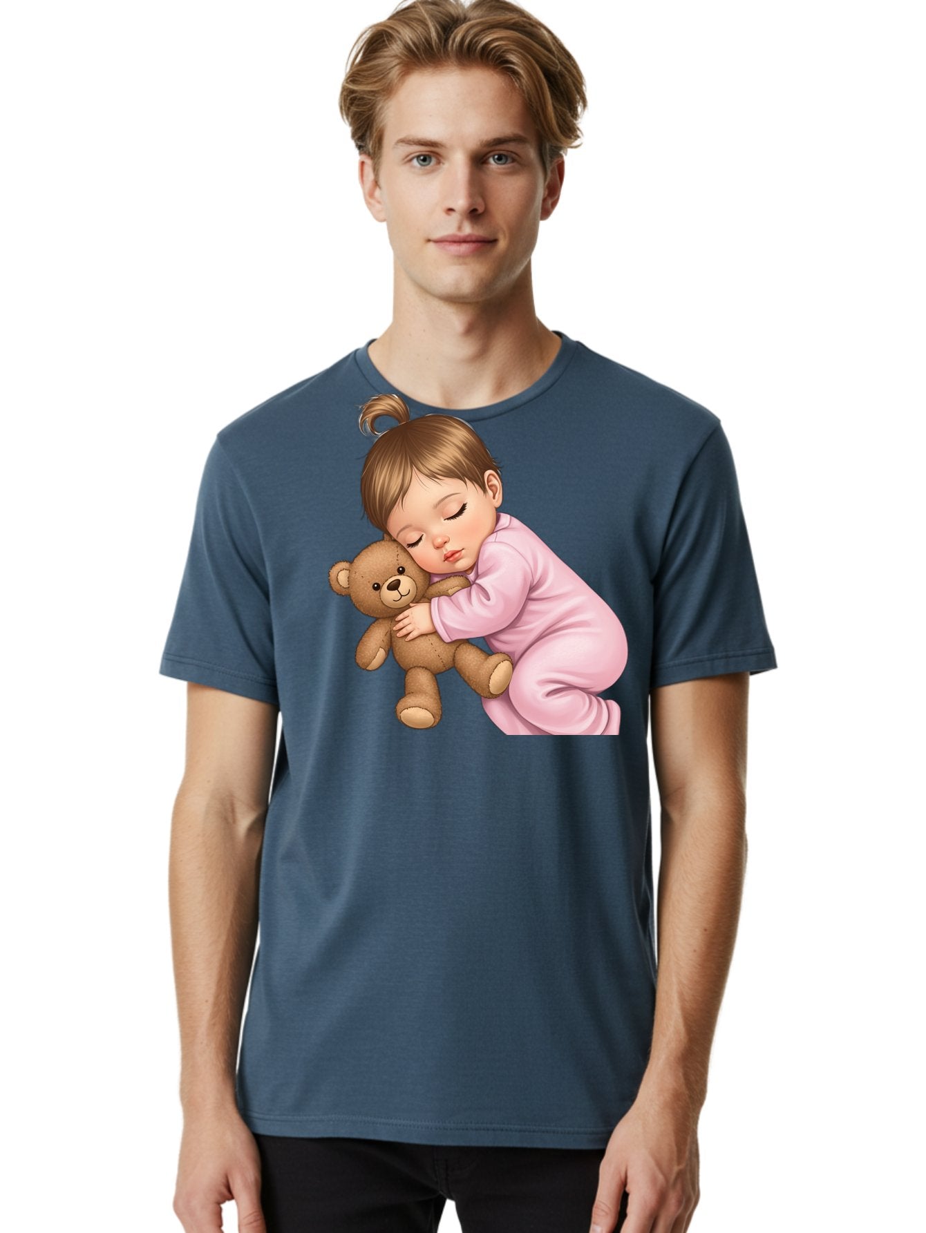 Sleeping-Baby-With-Teddy Men'S Graphic Tee, 100% Cotton, Comfortable Casual Summer Wear, Machine Washable, Vintage Camera, Old Camera, Antique Camera, Black Camera, Classic Photography, Photography Equipment, Nostalgic Device, Film Camera, Bal331 28