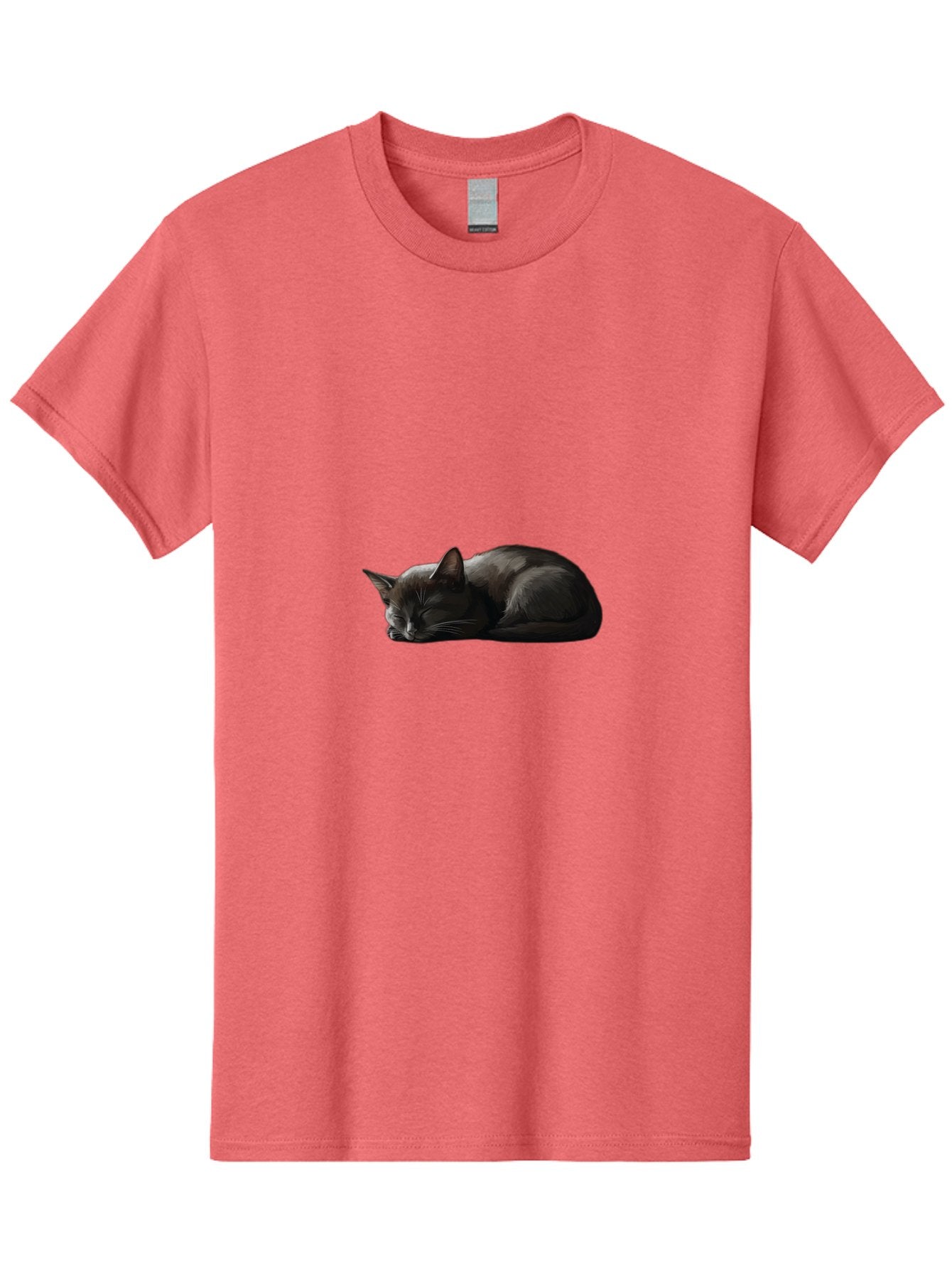 Sleeping-Black-Cat-1 Men'S Graphic Tee, 100% Cotton, Comfortable Casual Summer Wear, Machine Washable, Vintage Camera, Old Camera, Antique Camera, Black Camera, Classic Photography, Photography Equipment, Nostalgic Device, Film Camera, Bal333