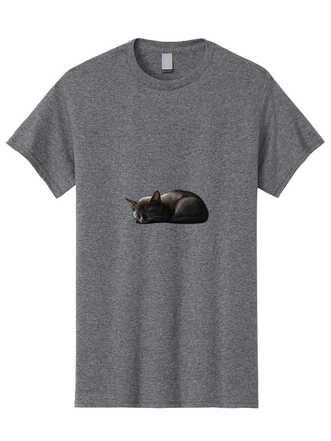 Sleeping-Black-Cat-1 Men'S Graphic Tee, 100% Cotton, Comfortable Casual Summer Wear, Machine Washable, Vintage Camera, Old Camera, Antique Camera, Black Camera, Classic Photography, Photography Equipment, Nostalgic Device, Film Camera, Bal333 6