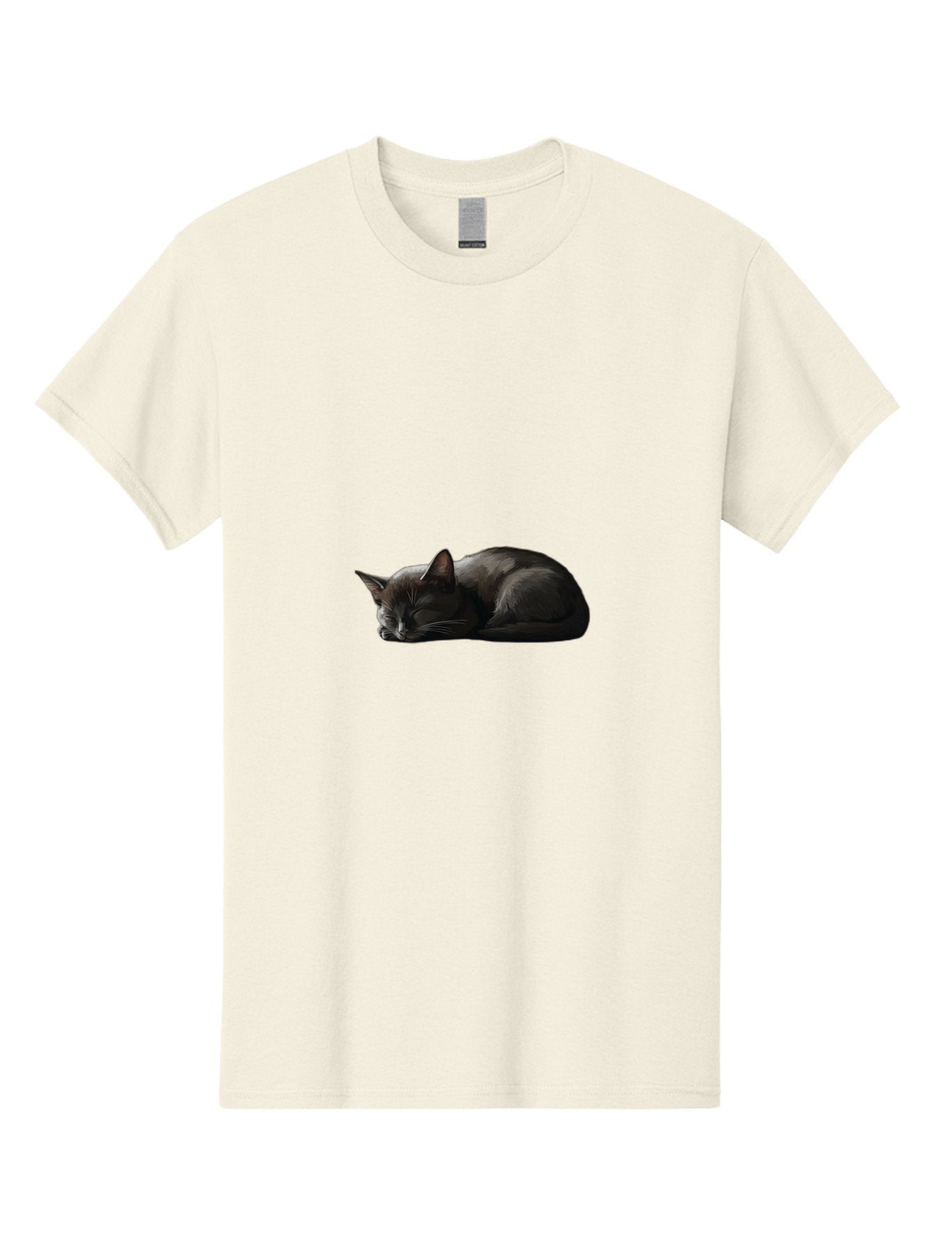 Sleeping-Black-Cat-1 Men'S Graphic Tee, 100% Cotton, Comfortable Casual Summer Wear, Machine Washable, Vintage Camera, Old Camera, Antique Camera, Black Camera, Classic Photography, Photography Equipment, Nostalgic Device, Film Camera, Bal333 4