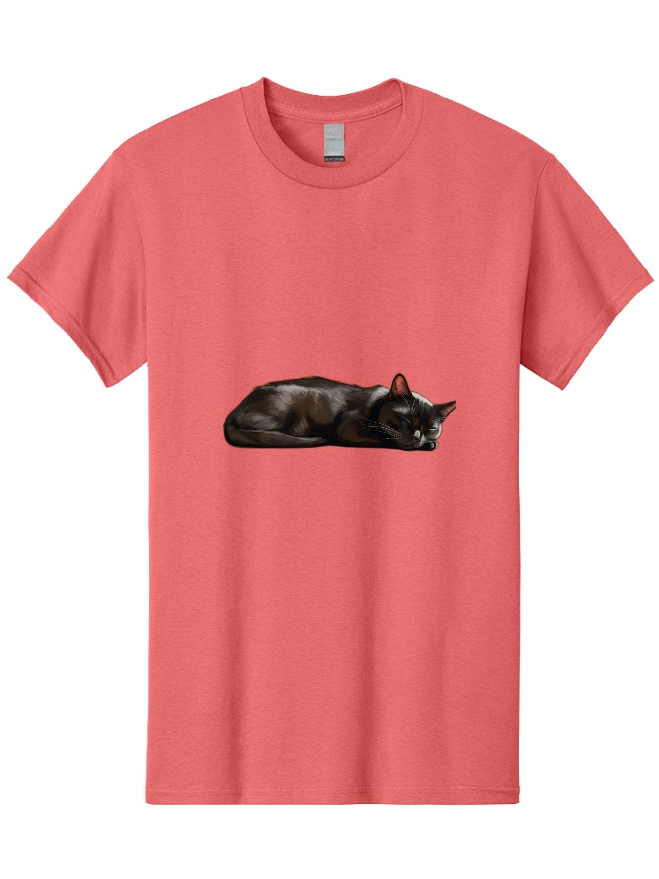 Sleeping-Black-Cat Men'S Graphic Tee, 100% Cotton, Comfortable Casual Summer Wear, Machine Washable, Vintage Camera, Old Camera, Antique Camera, Black Camera, Classic Photography, Photography Equipment, Nostalgic Device, Film Camera, Bal334