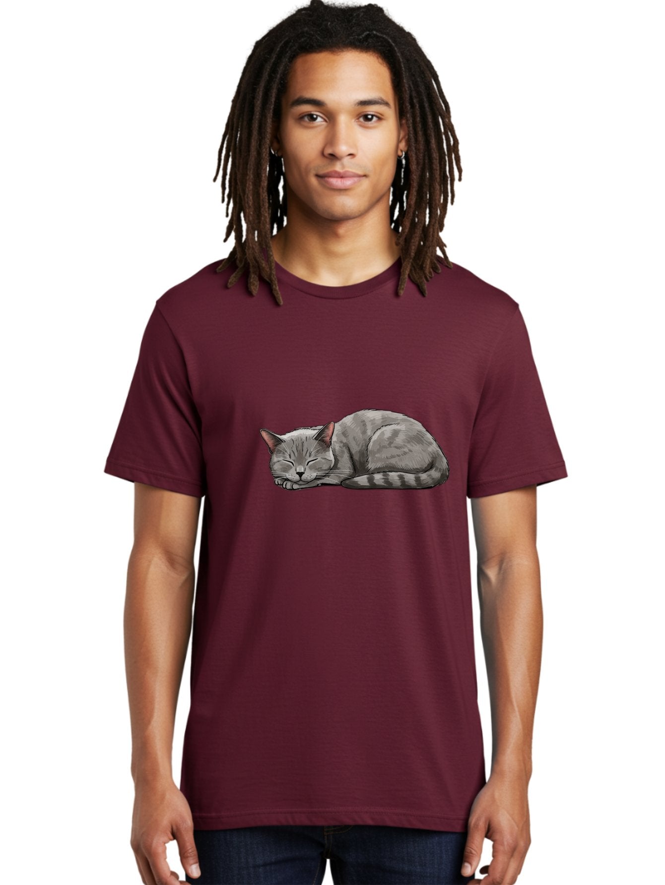 Sleeping-Cat-1 Men'S Graphic Tee, 100% Cotton, Comfortable Casual Summer Wear, Machine Washable, Vintage Camera, Old Camera, Antique Camera, Black Camera, Classic Photography, Photography Equipment, Nostalgic Device, Film Camera, Camera Art Bal336 25