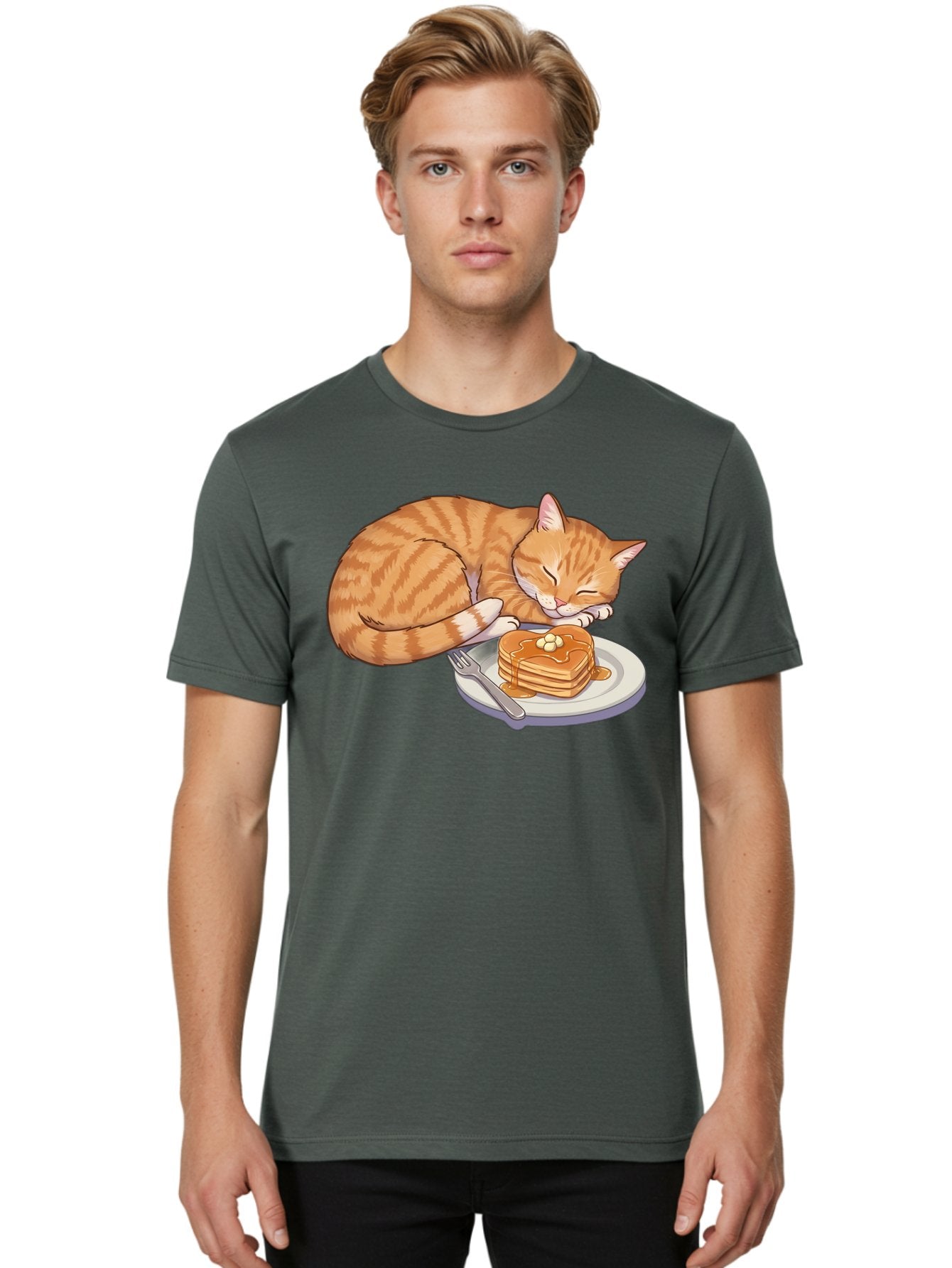 Sleeping-Cat-With-Pancakes Men'S Graphic Tee, 100% Cotton, Comfortable Casual Summer Wear, Machine Washable, Vintage Camera, Old Camera, Antique Camera, Black Camera, Classic Photography, Photography Equipment, Nostalgic Device, Film Camera, Bal337 25