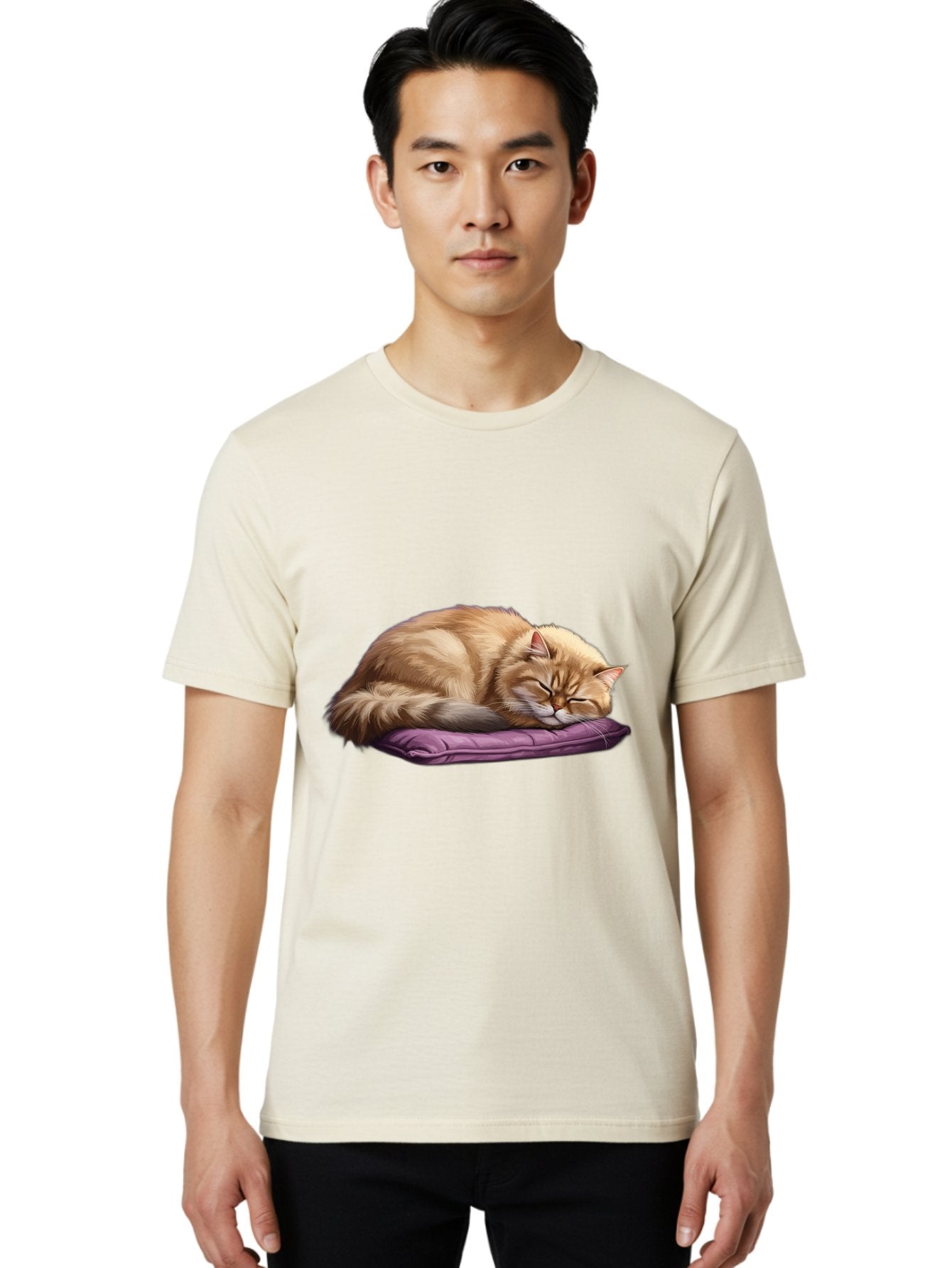 Sleeping-Orange-Cat-1 Men'S Graphic Tee, 100% Cotton, Comfortable Casual Summer Wear, Machine Washable, Vintage Camera, Old Camera, Antique Camera, Black Camera, Classic Photography, Photography Equipment, Nostalgic Device, Film Camera, Bal347 30