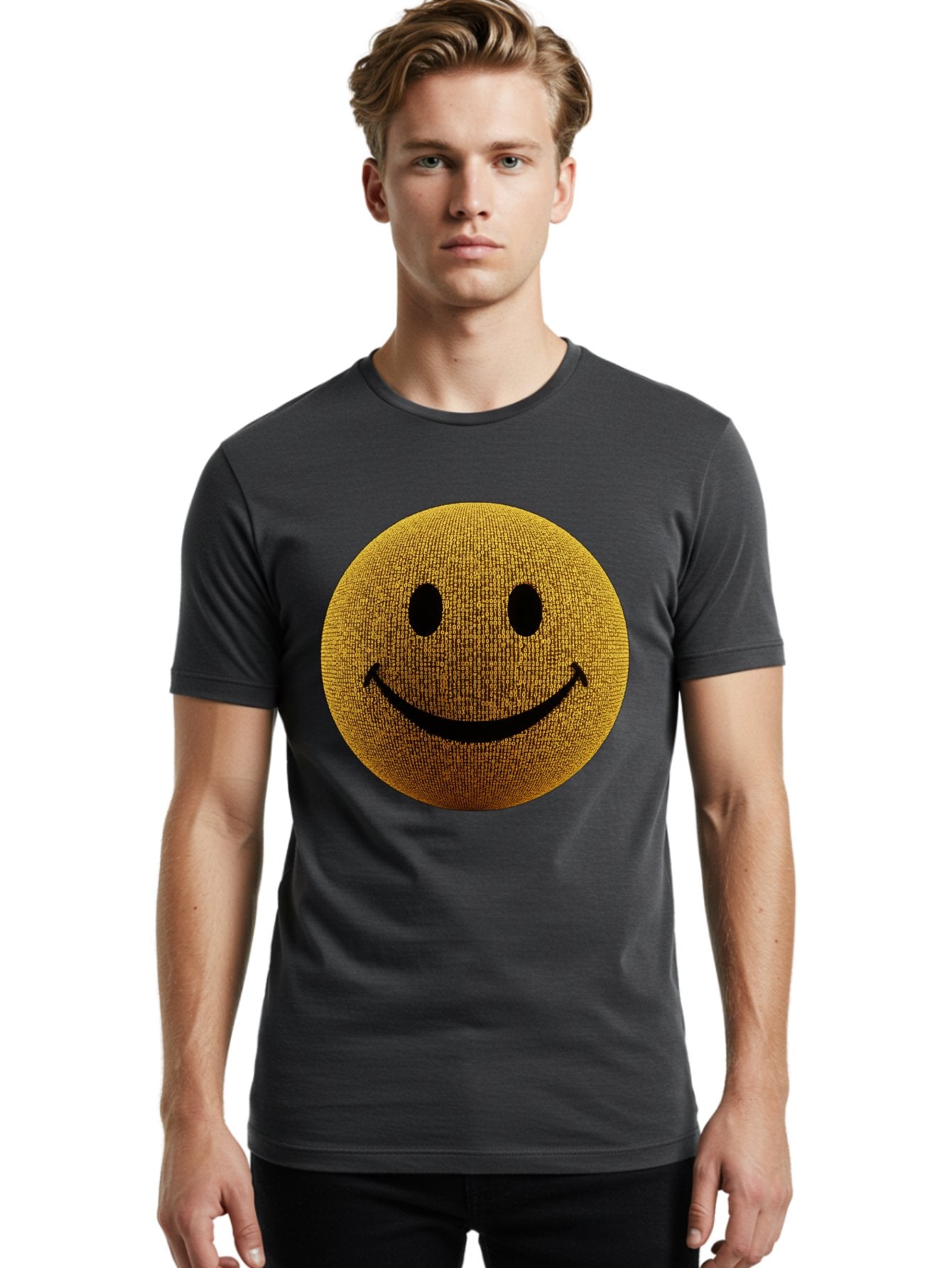 Smiley-Face-1 Men'S Graphic Tee, 100% Cotton, Comfortable Casual Summer Wear, Machine Washable, Vintage Camera, Old Camera, Antique Camera, Black Camera, Classic Photography, Photography Equipment, Nostalgic Device, Film Camera, Camera Art Bal354 24