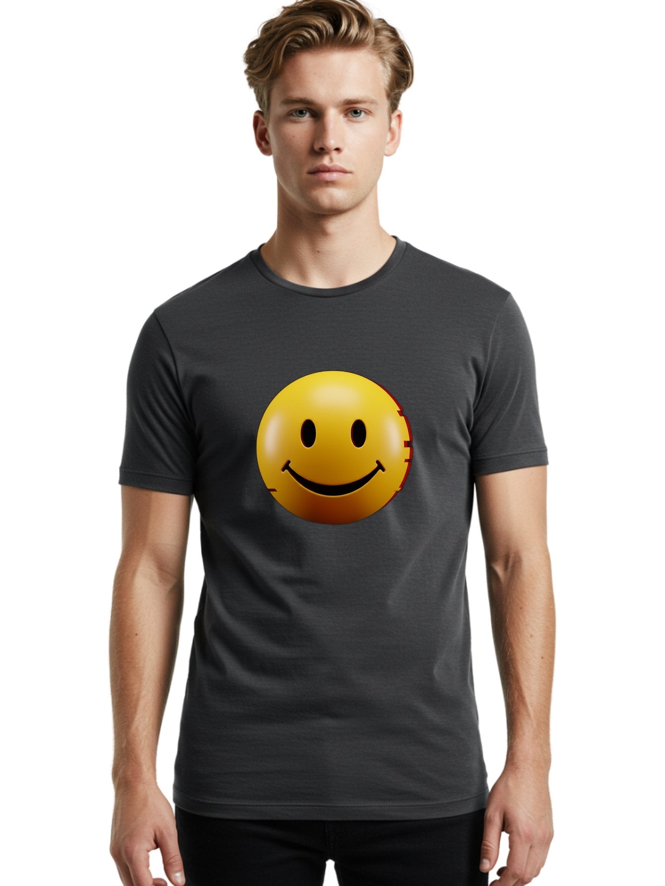 Smiley-Face-3 Men'S Graphic Tee, 100% Cotton, Comfortable Casual Summer Wear, Machine Washable, Vintage Camera, Old Camera, Antique Camera, Black Camera, Classic Photography, Photography Equipment, Nostalgic Device, Film Camera, Camera Art Bal356 25