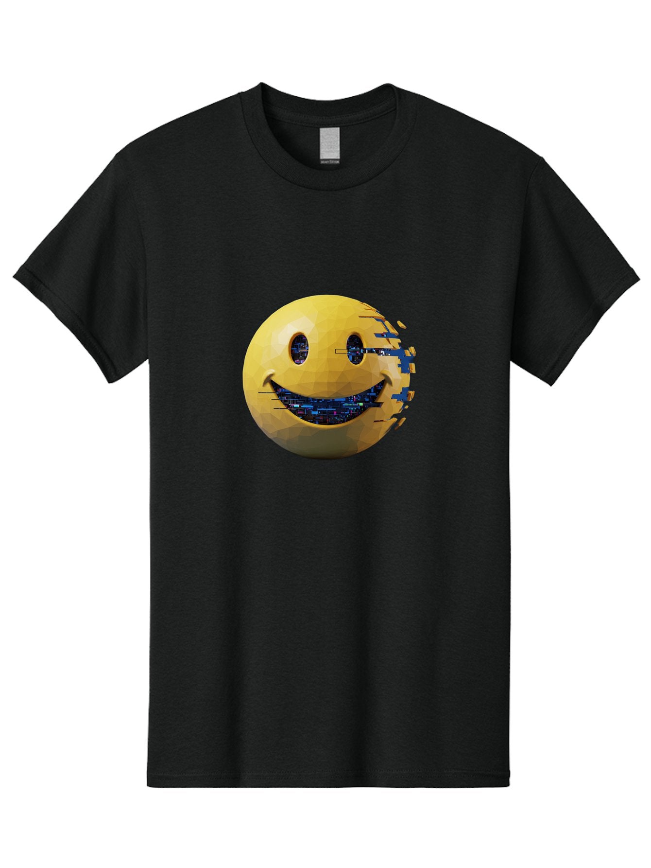 Smiley-Face-Glitch Men'S Graphic Tee, 100% Cotton, Comfortable Casual Summer Wear, Machine Washable, Vintage Camera, Old Camera, Antique Camera, Black Camera, Classic Photography, Photography Equipment, Nostalgic Device, Film Camera, Bal357 3