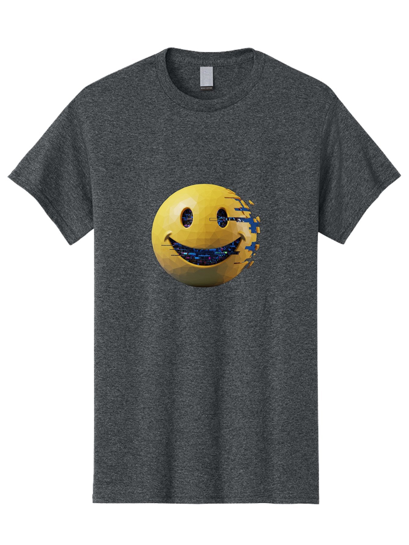 Smiley-Face-Glitch Men'S Graphic Tee, 100% Cotton, Comfortable Casual Summer Wear, Machine Washable, Vintage Camera, Old Camera, Antique Camera, Black Camera, Classic Photography, Photography Equipment, Nostalgic Device, Film Camera, Bal357