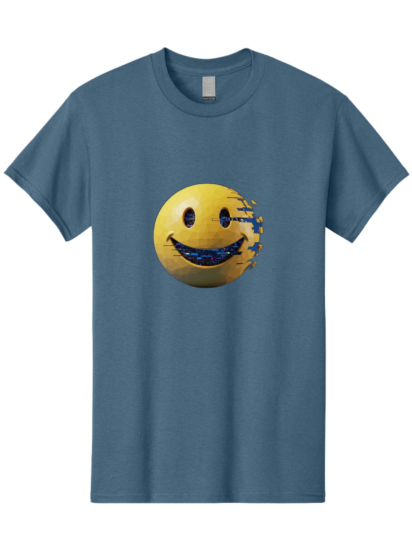 Smiley-Face-Glitch Men'S Graphic Tee, 100% Cotton, Comfortable Casual Summer Wear, Machine Washable, Vintage Camera, Old Camera, Antique Camera, Black Camera, Classic Photography, Photography Equipment, Nostalgic Device, Film Camera, Bal357