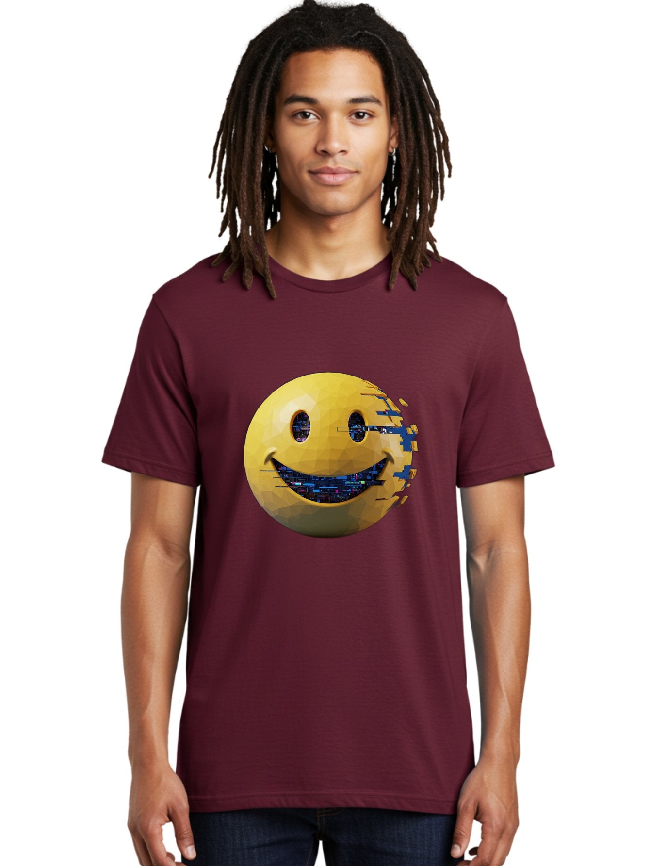 Smiley-Face-Glitch Men'S Graphic Tee, 100% Cotton, Comfortable Casual Summer Wear, Machine Washable, Vintage Camera, Old Camera, Antique Camera, Black Camera, Classic Photography, Photography Equipment, Nostalgic Device, Film Camera, Bal357 23