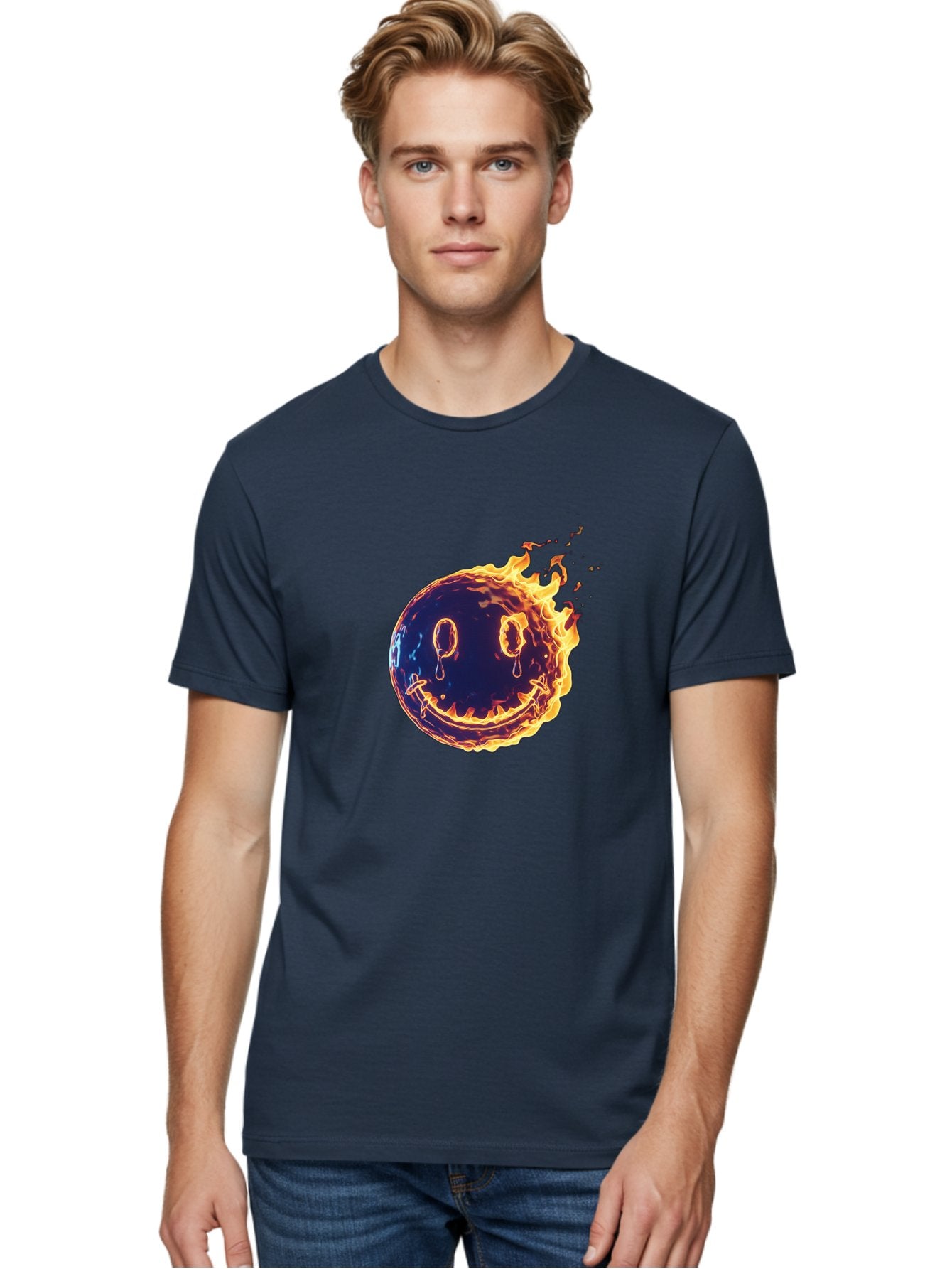 Smiley-Face-On-Fire Men'S Graphic Tee, 100% Cotton, Comfortable Casual Summer Wear, Machine Washable, Vintage Camera, Old Camera, Antique Camera, Black Camera, Classic Photography, Photography Equipment, Nostalgic Device, Film Camera, Bal358 16
