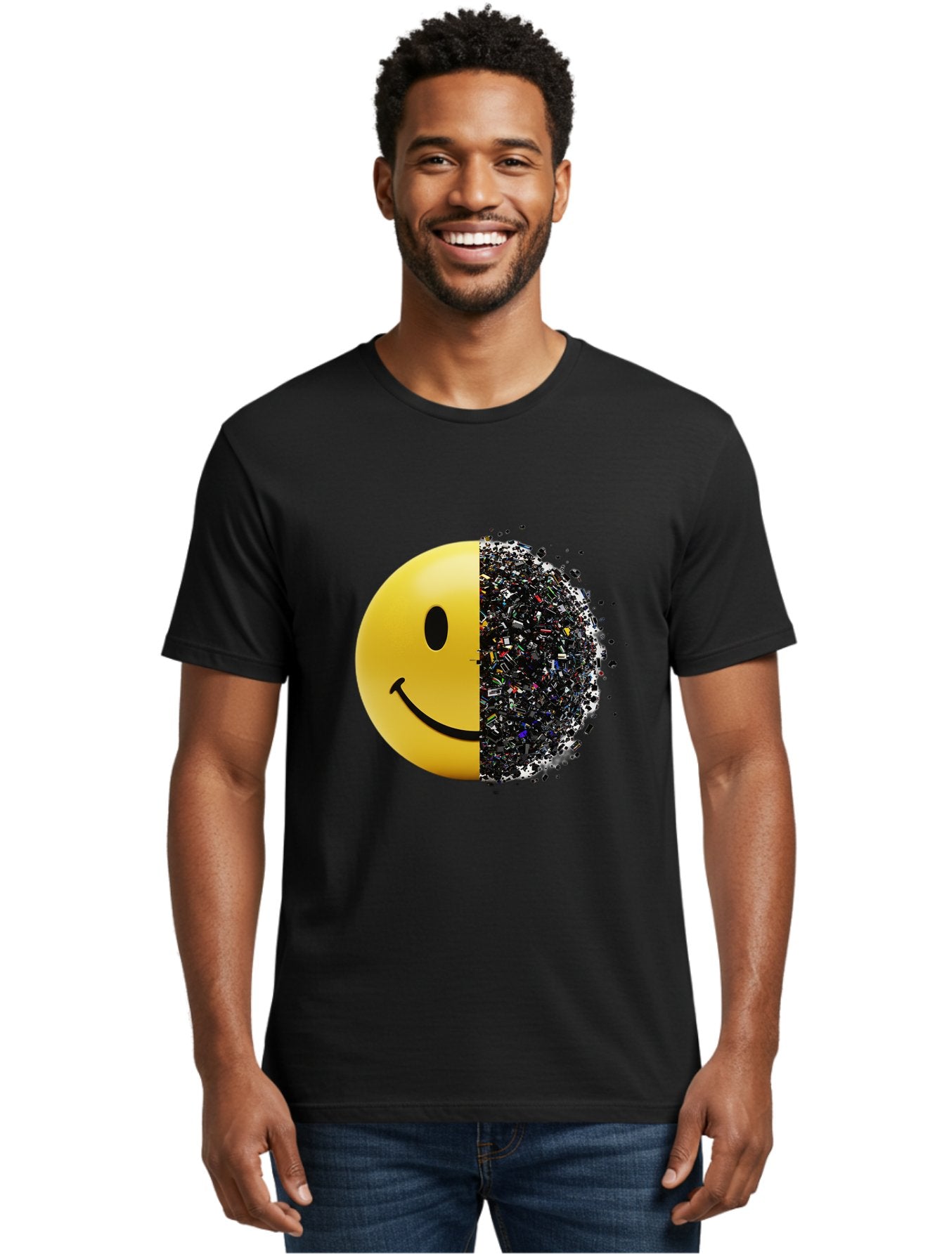 Smiley-Face-Pollution Men'S Graphic Tee, 100% Cotton, Comfortable Casual Summer Wear, Machine Washable, Vintage Camera, Old Camera, Antique Camera, Black Camera, Classic Photography, Photography Equipment, Nostalgic Device, Film Camera, Bal359 27