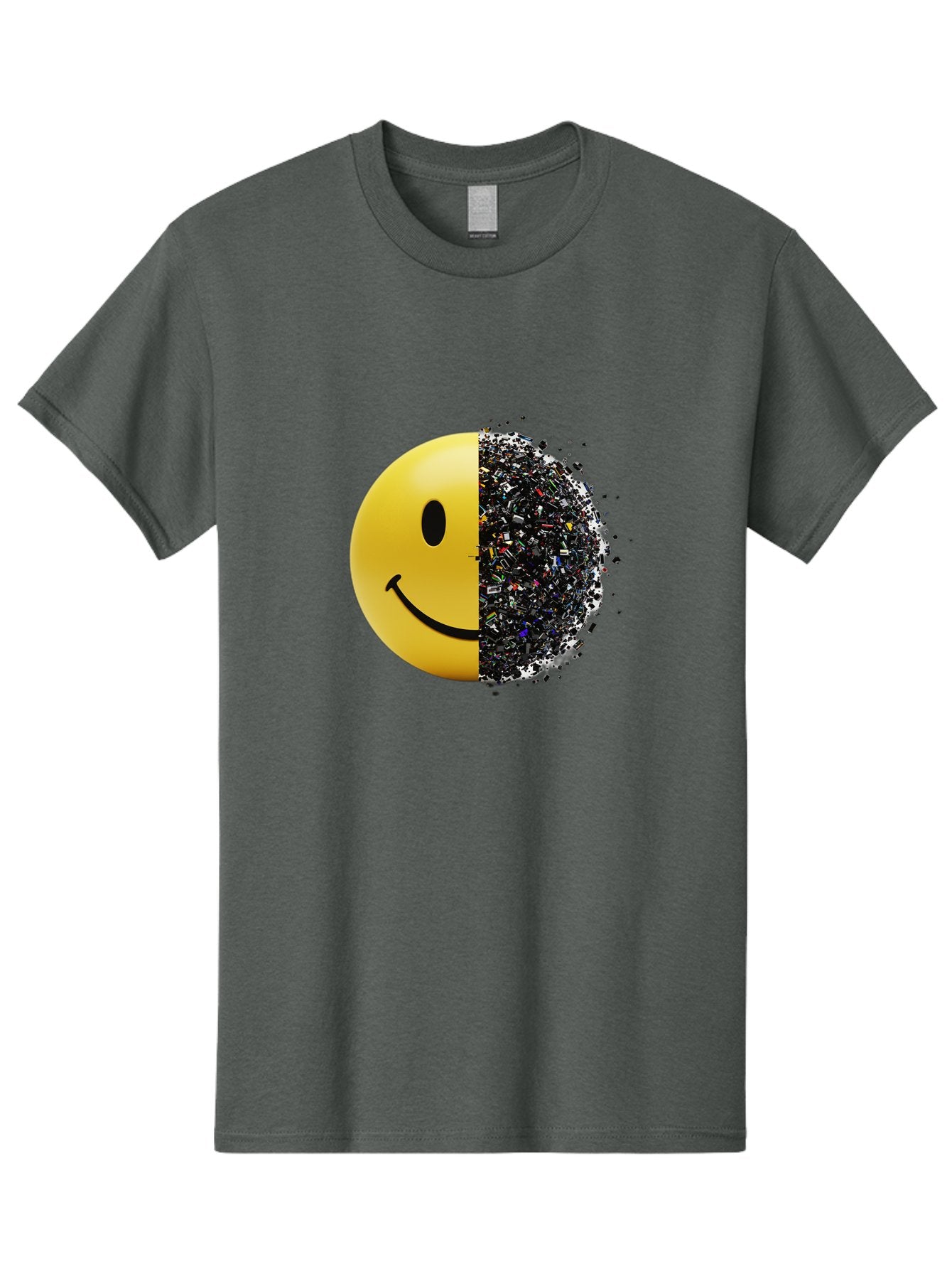 Smiley-Face-Pollution Men'S Graphic Tee, 100% Cotton, Comfortable Casual Summer Wear, Machine Washable, Vintage Camera, Old Camera, Antique Camera, Black Camera, Classic Photography, Photography Equipment, Nostalgic Device, Film Camera, Bal359 9