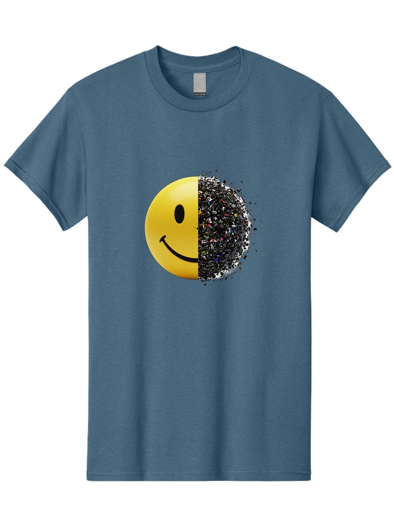 Smiley-Face-Pollution Men'S Graphic Tee, 100% Cotton, Comfortable Casual Summer Wear, Machine Washable, Vintage Camera, Old Camera, Antique Camera, Black Camera, Classic Photography, Photography Equipment, Nostalgic Device, Film Camera, Bal359 3