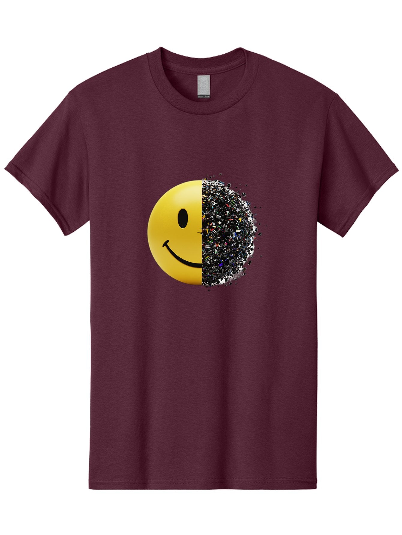 Smiley-Face-Pollution Men'S Graphic Tee, 100% Cotton, Comfortable Casual Summer Wear, Machine Washable, Vintage Camera, Old Camera, Antique Camera, Black Camera, Classic Photography, Photography Equipment, Nostalgic Device, Film Camera, Bal359 7