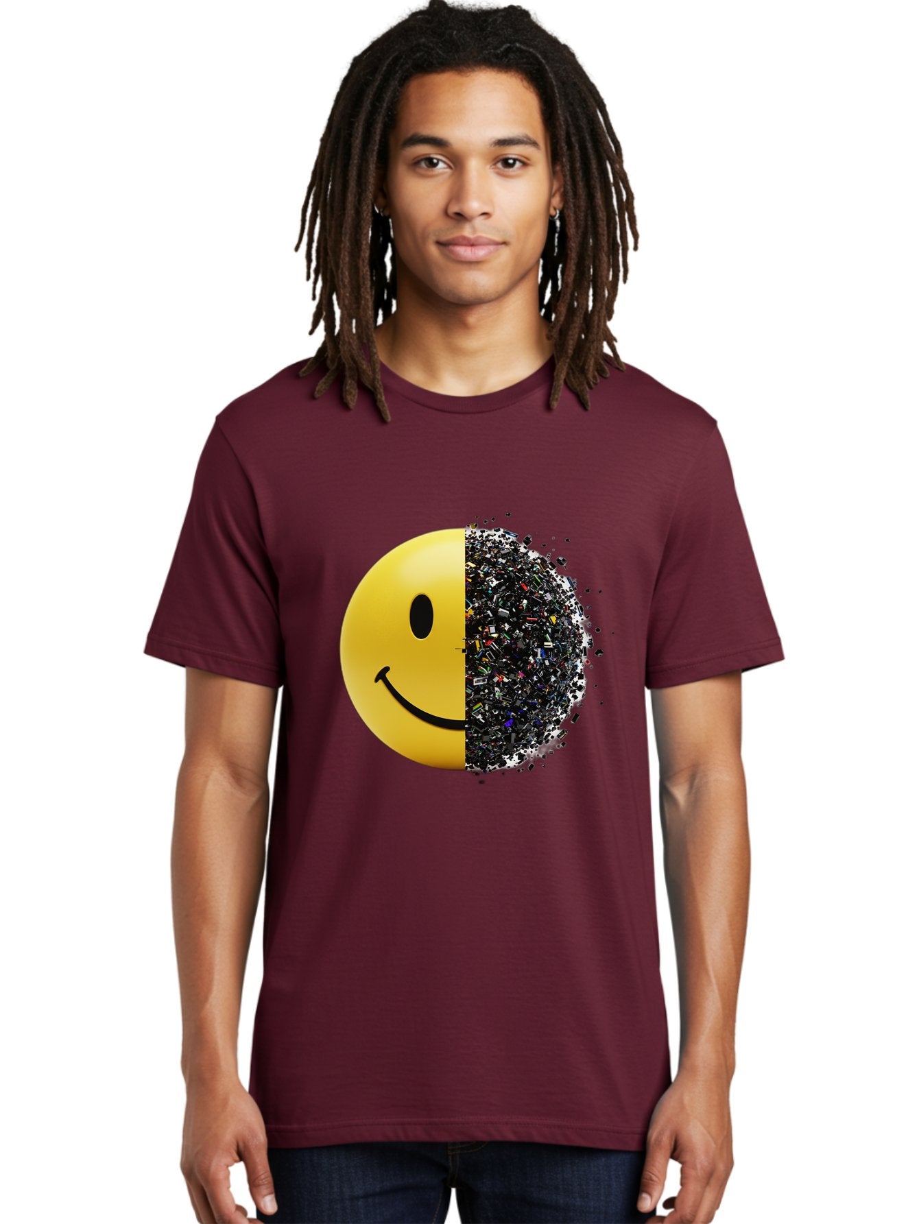 Smiley-Face-Pollution Men'S Graphic Tee, 100% Cotton, Comfortable Casual Summer Wear, Machine Washable, Vintage Camera, Old Camera, Antique Camera, Black Camera, Classic Photography, Photography Equipment, Nostalgic Device, Film Camera, Bal359 16