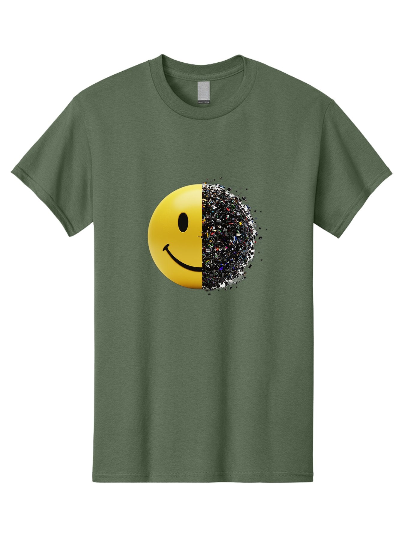 Smiley-Face-Pollution Men'S Graphic Tee, 100% Cotton, Comfortable Casual Summer Wear, Machine Washable, Vintage Camera, Old Camera, Antique Camera, Black Camera, Classic Photography, Photography Equipment, Nostalgic Device, Film Camera, Bal359