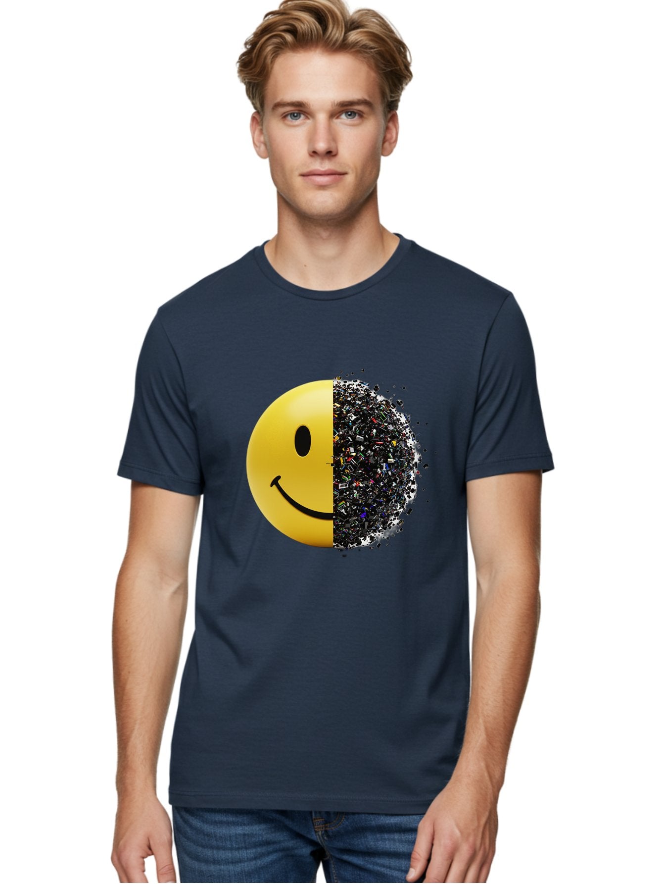 Smiley-Face-Pollution Men'S Graphic Tee, 100% Cotton, Comfortable Casual Summer Wear, Machine Washable, Vintage Camera, Old Camera, Antique Camera, Black Camera, Classic Photography, Photography Equipment, Nostalgic Device, Film Camera, Bal359 17