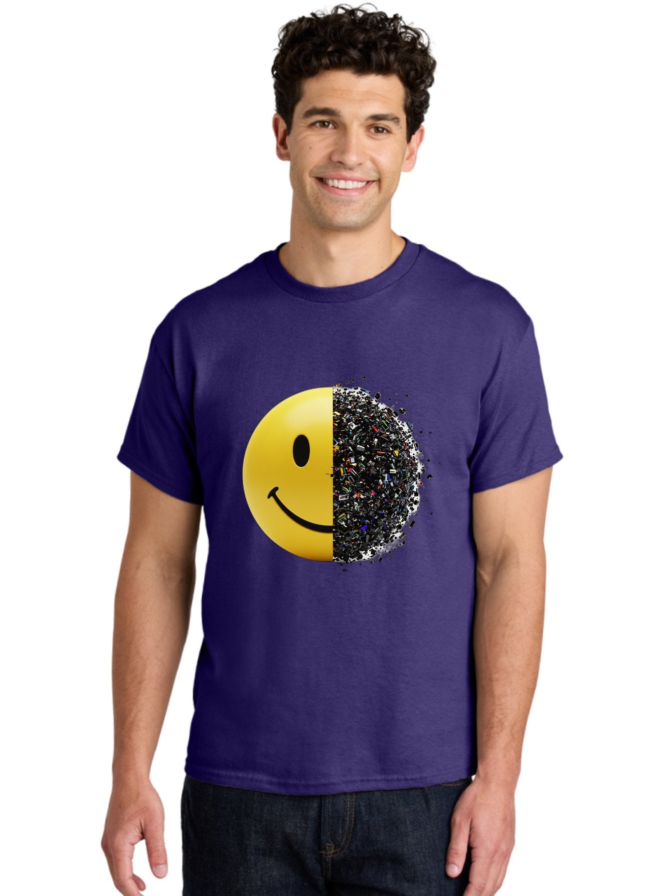 Smiley-Face-Pollution Men'S Graphic Tee, 100% Cotton, Comfortable Casual Summer Wear, Machine Washable, Vintage Camera, Old Camera, Antique Camera, Black Camera, Classic Photography, Photography Equipment, Nostalgic Device, Film Camera, Bal359 21