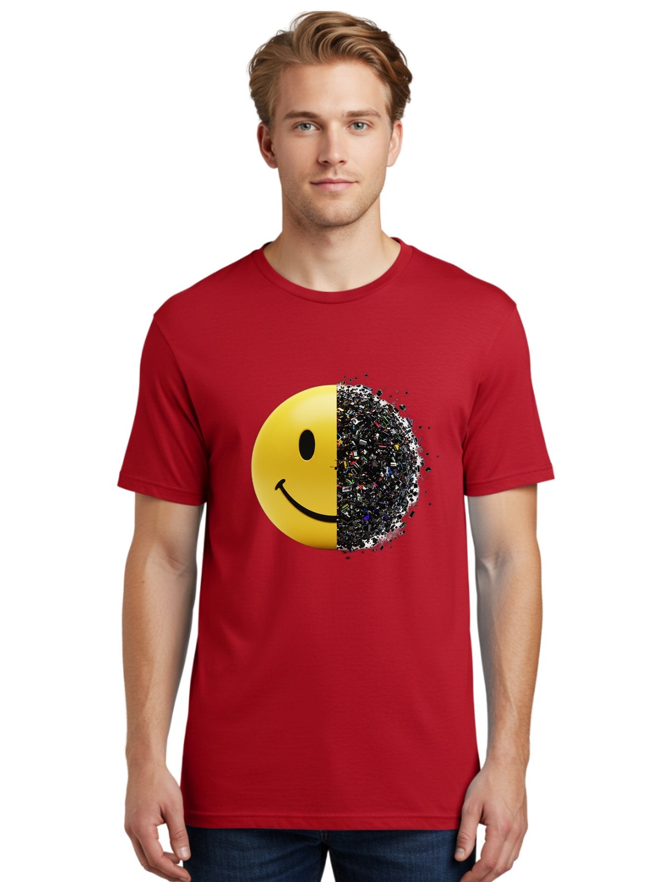 Smiley-Face-Pollution Men'S Graphic Tee, 100% Cotton, Comfortable Casual Summer Wear, Machine Washable, Vintage Camera, Old Camera, Antique Camera, Black Camera, Classic Photography, Photography Equipment, Nostalgic Device, Film Camera, Bal359 23