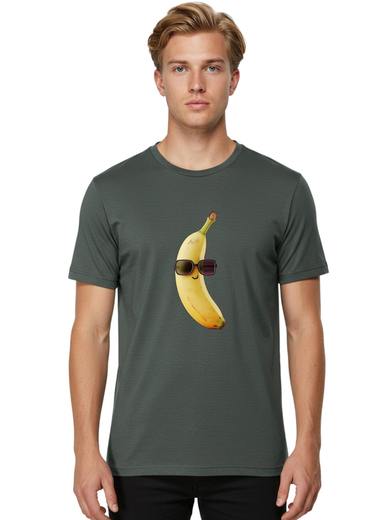 Smiling-Banana-Sunglasses Men'S Graphic Tee, 100% Cotton, Comfortable Casual Summer Wear, Machine Washable, Vintage Camera, Old Camera, Antique Camera, Black Camera, Classic Photography, Photography Equipment, Nostalgic Device, Film Camera, Bal365 17