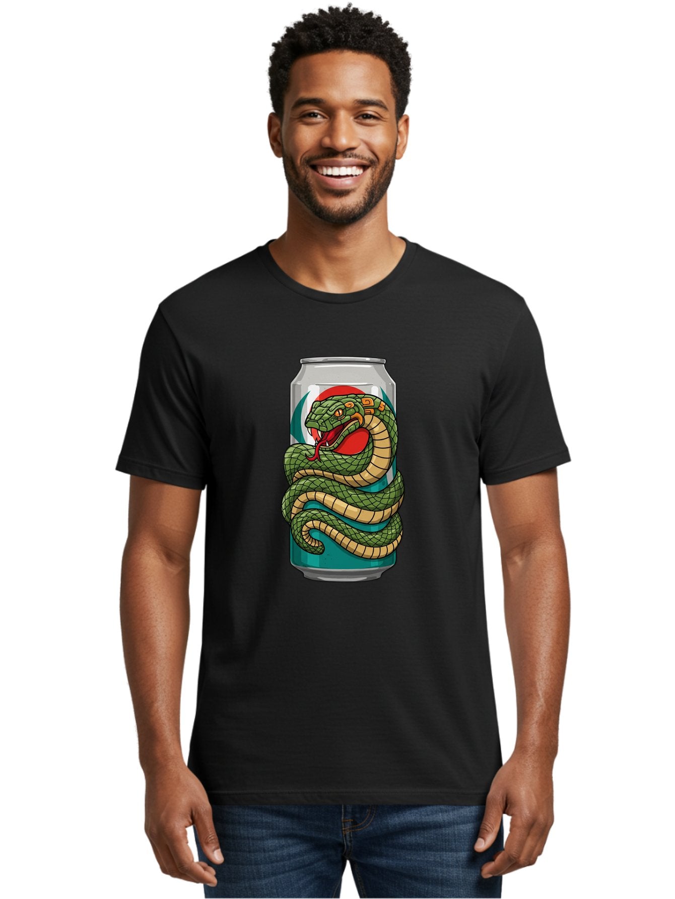 Snake-Energy-Drink-Can Men'S Graphic Tee, 100% Cotton, Comfortable Casual Summer Wear, Machine Washable, Vintage Camera, Old Camera, Antique Camera, Black Camera, Classic Photography, Photography Equipment, Nostalgic Device, Film Camera, Bal374 23