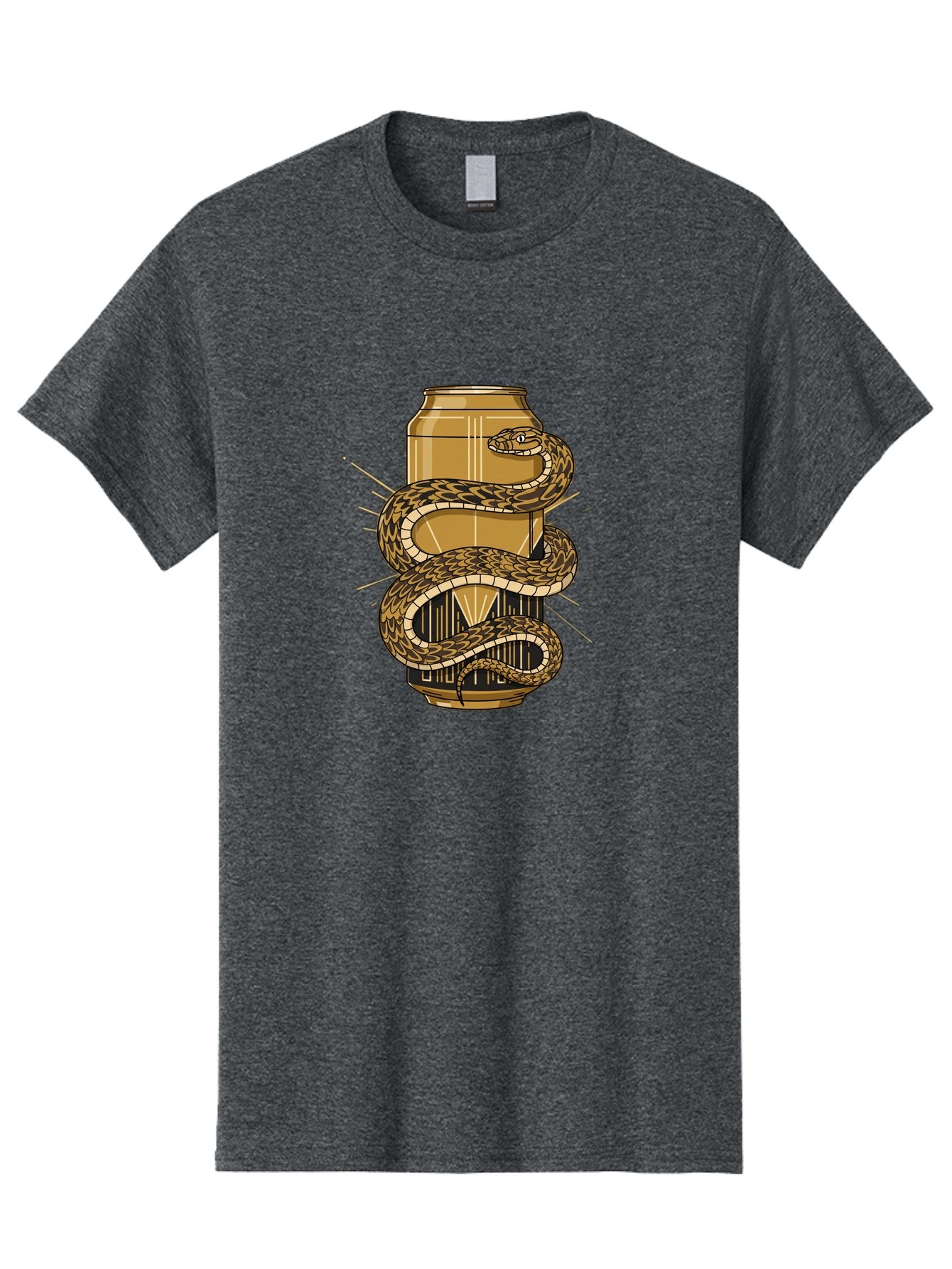 Snake-Wrapped-Can-1 Men'S Graphic Tee, 100% Cotton, Comfortable Casual Summer Wear, Machine Washable, Vintage Camera, Old Camera, Antique Camera, Black Camera, Classic Photography, Photography Equipment, Nostalgic Device, Film Camera, Bal375