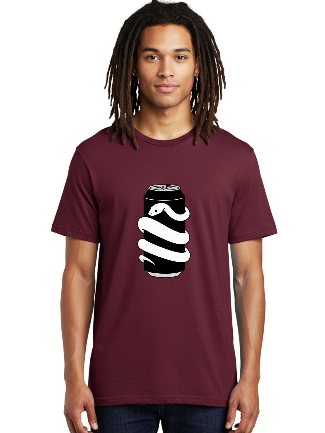 Snake-Wrapped-Can-2 Men'S Graphic Tee, 100% Cotton, Comfortable Casual Summer Wear, Machine Washable, Vintage Camera, Old Camera, Antique Camera, Black Camera, Classic Photography, Photography Equipment, Nostalgic Device, Film Camera, Bal376 20