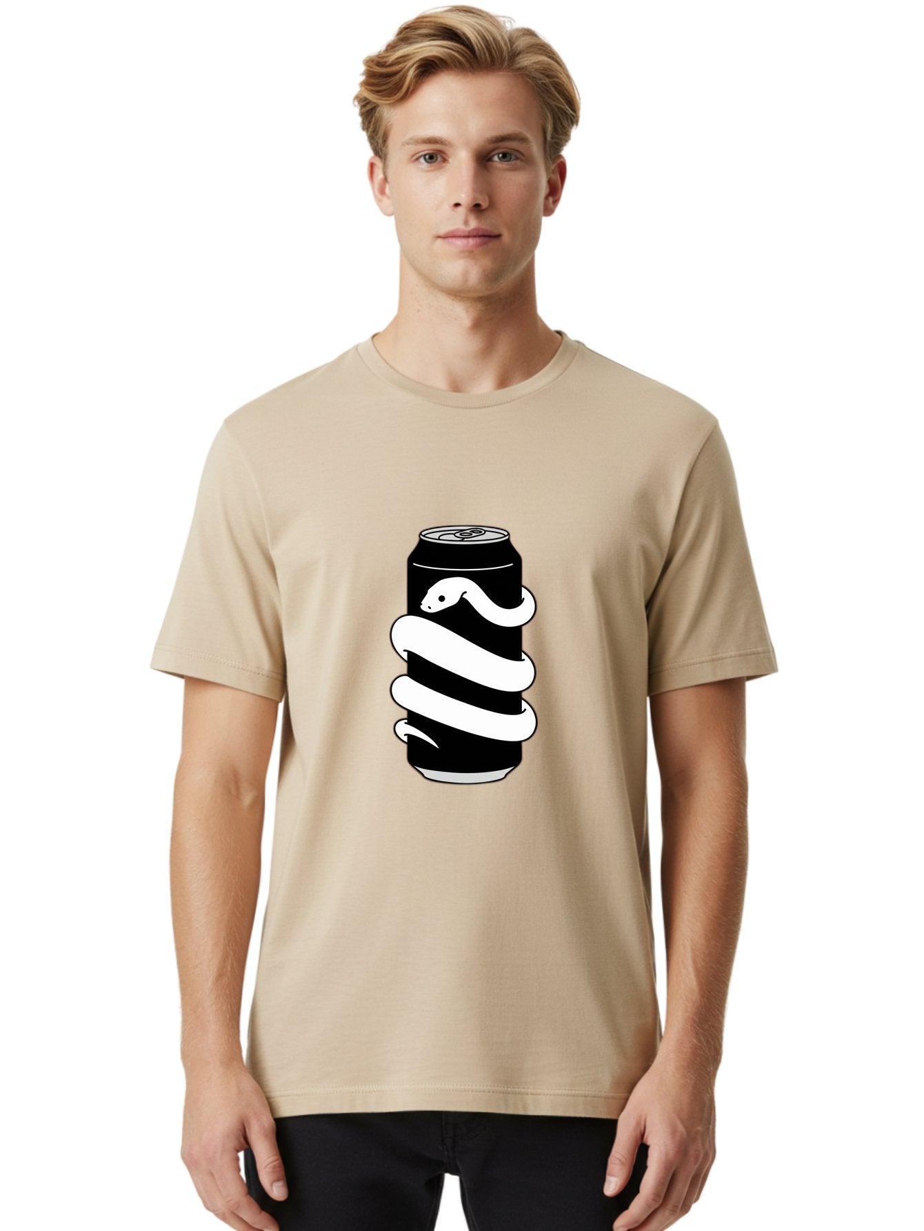 Snake-Wrapped-Can-2 Men'S Graphic Tee, 100% Cotton, Comfortable Casual Summer Wear, Machine Washable, Vintage Camera, Old Camera, Antique Camera, Black Camera, Classic Photography, Photography Equipment, Nostalgic Device, Film Camera, Bal376 22