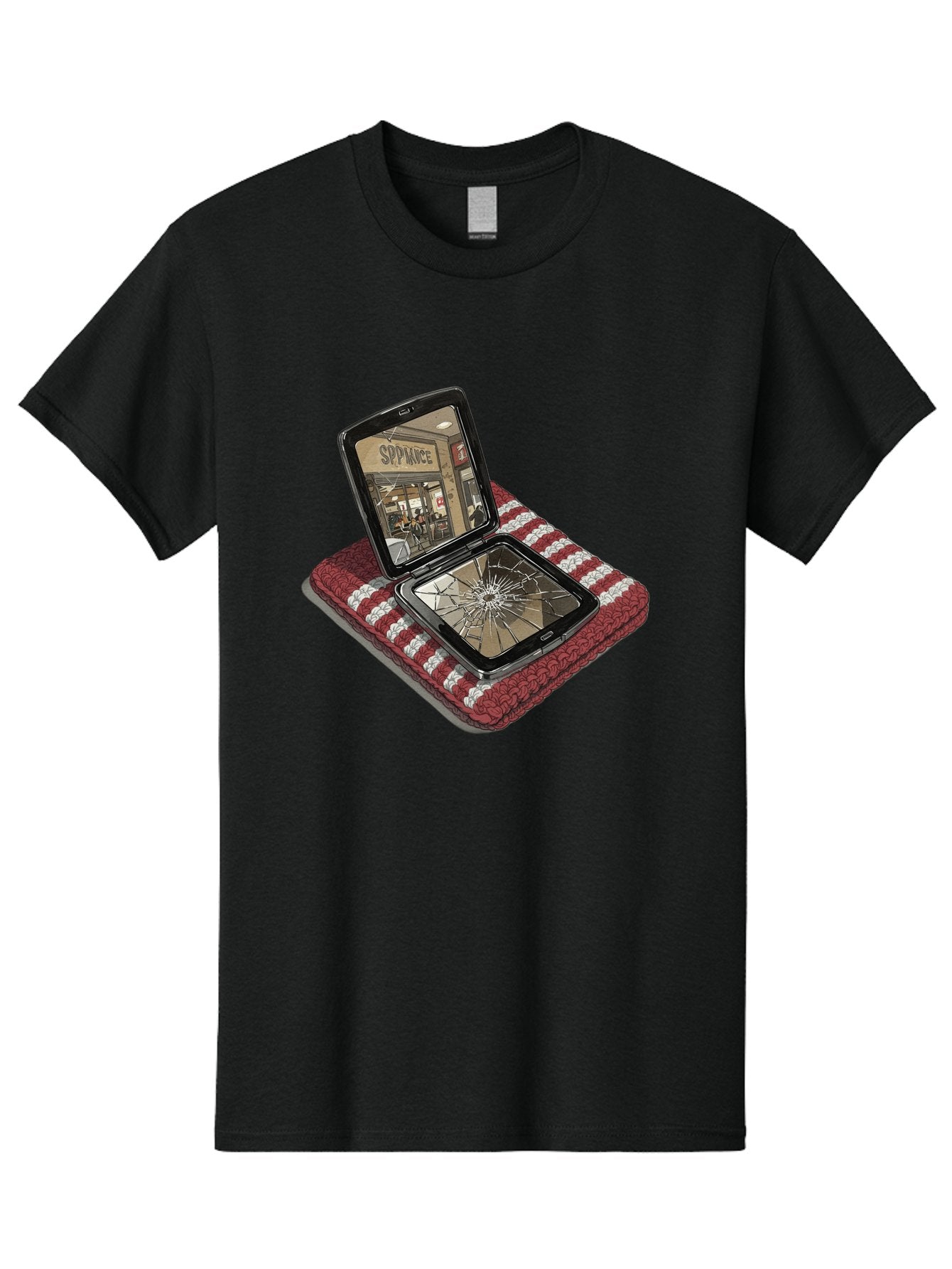 Sppiance-Broken-Phone Men'S Graphic Tee, 100% Cotton, Comfortable Casual Summer Wear, Machine Washable, Vintage Camera, Old Camera, Antique Camera, Black Camera, Classic Photography, Photography Equipment, Nostalgic Device, Film Camera, Bal388 8