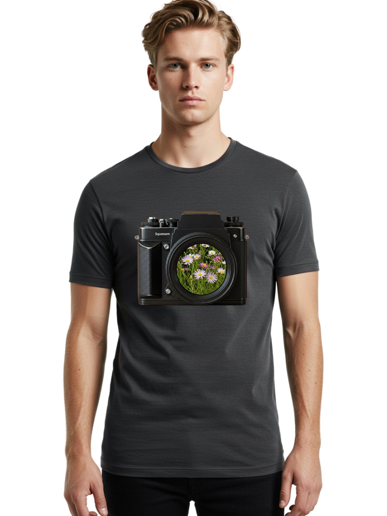 Squeexom-Camera Men'S Graphic Tee, 100% Cotton, Comfortable Casual Summer Wear, Machine Washable, Vintage Camera, Old Camera, Antique Camera, Black Camera, Classic Photography, Photography Equipment, Nostalgic Device, Film Camera, Camera Art Bal390 20