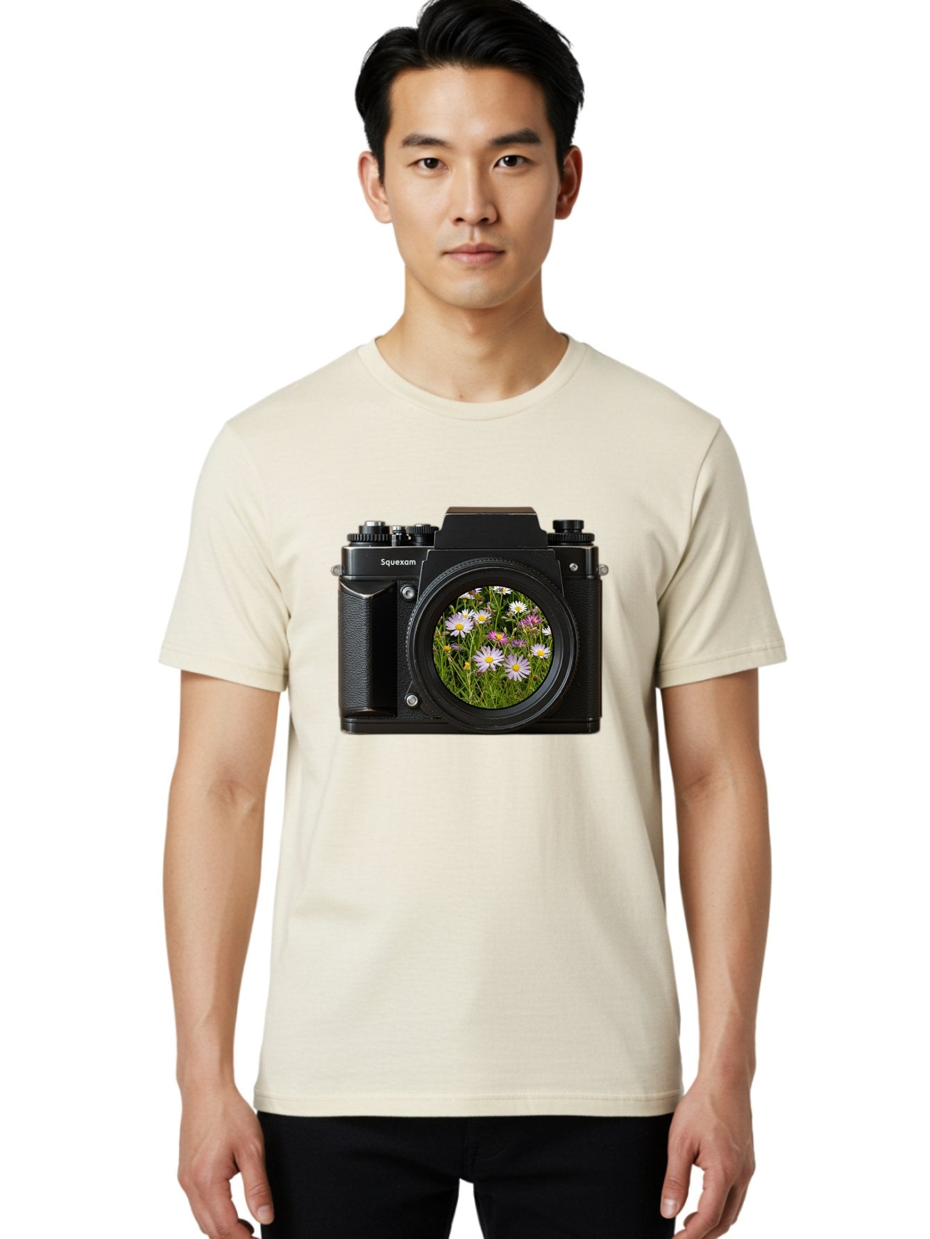 Squeexom-Camera Men'S Graphic Tee, 100% Cotton, Comfortable Casual Summer Wear, Machine Washable, Vintage Camera, Old Camera, Antique Camera, Black Camera, Classic Photography, Photography Equipment, Nostalgic Device, Film Camera, Camera Art Bal390 25