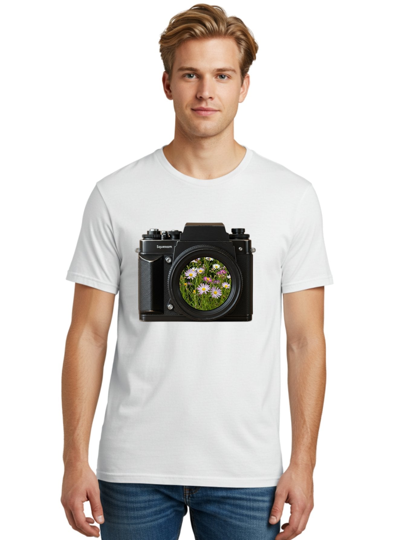 Squeexom-Camera Men'S Graphic Tee, 100% Cotton, Comfortable Casual Summer Wear, Machine Washable, Vintage Camera, Old Camera, Antique Camera, Black Camera, Classic Photography, Photography Equipment, Nostalgic Device, Film Camera, Camera Art Bal390 30