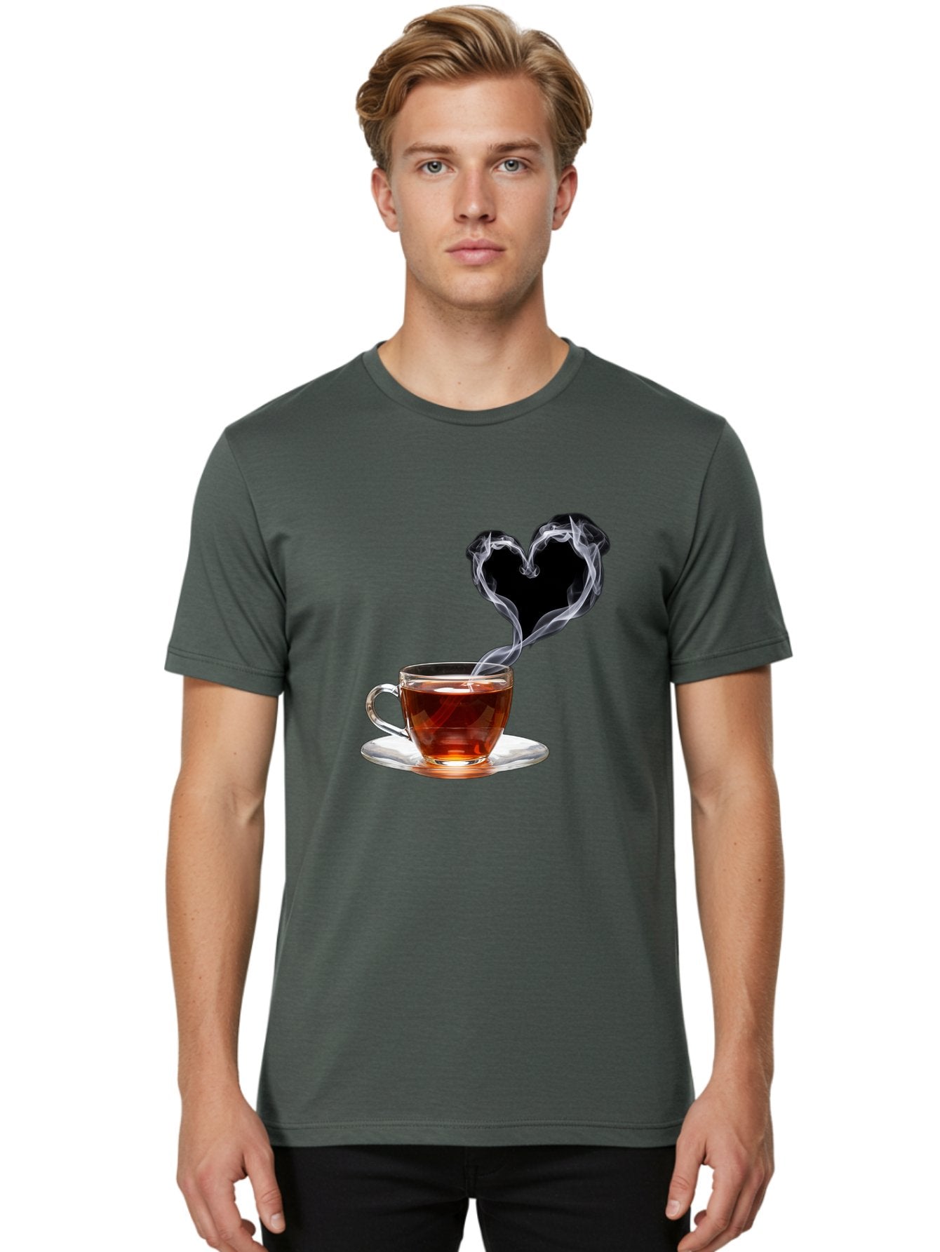 Steaming-Tea-Cup Men'S Graphic Tee, 100% Cotton, Comfortable Casual Summer Wear, Machine Washable, Vintage Camera, Old Camera, Antique Camera, Black Camera, Classic Photography, Photography Equipment, Nostalgic Device, Film Camera, Camera Art Bal406 28