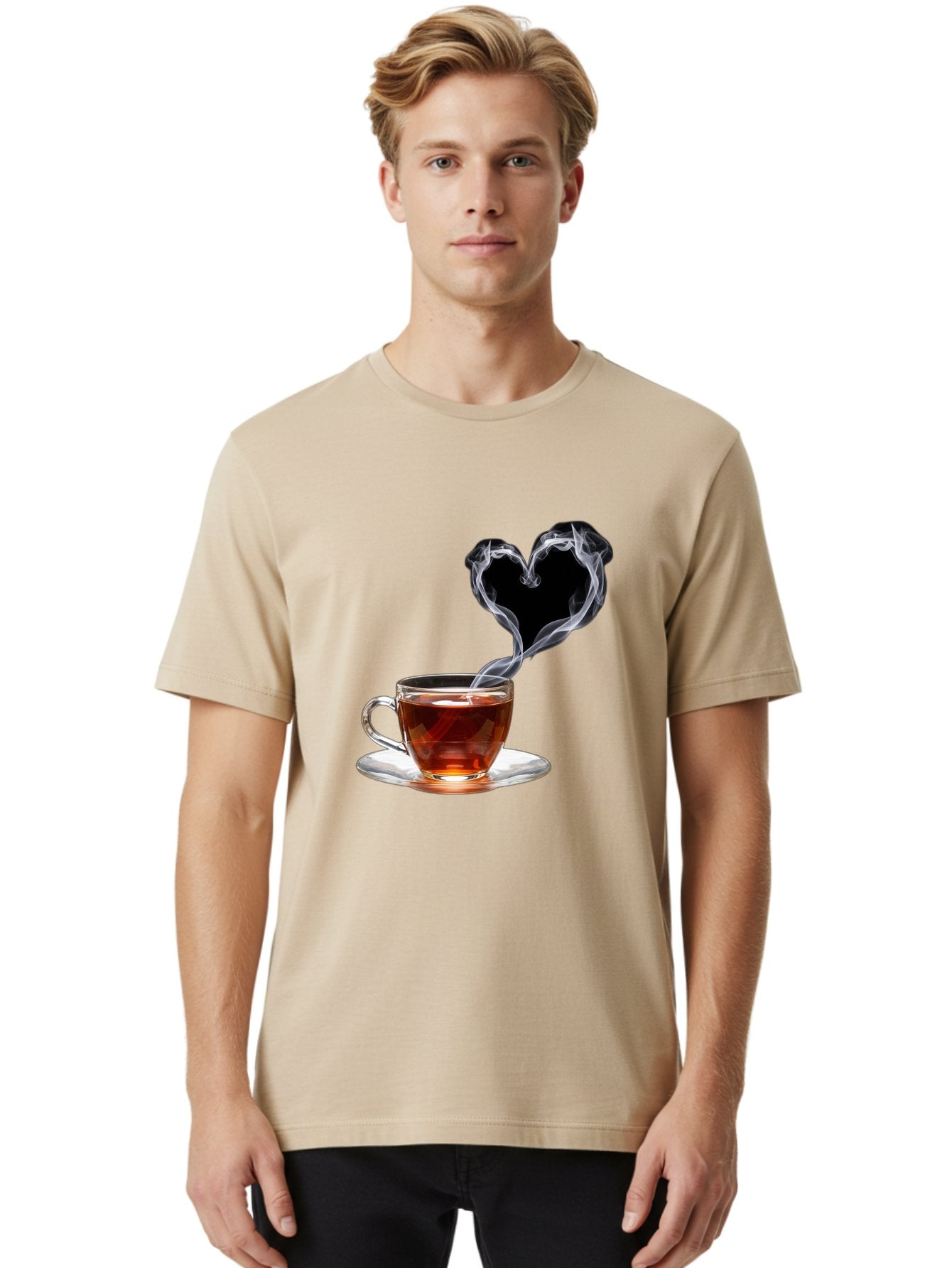 Steaming-Tea-Cup Men'S Graphic Tee, 100% Cotton, Comfortable Casual Summer Wear, Machine Washable, Vintage Camera, Old Camera, Antique Camera, Black Camera, Classic Photography, Photography Equipment, Nostalgic Device, Film Camera, Camera Art Bal406 24