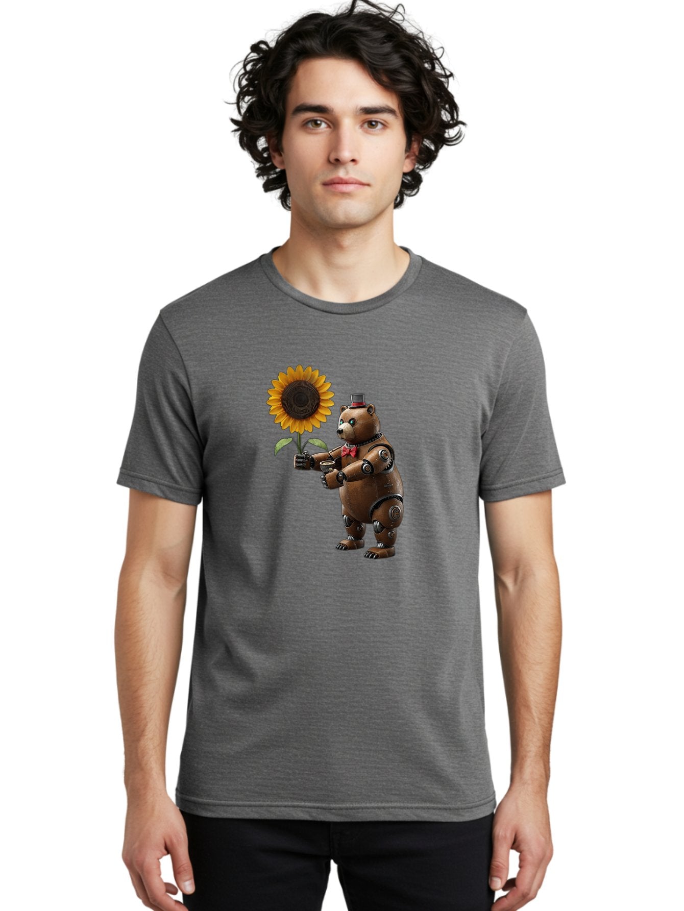 Steampunk-Bear Men'S Graphic Tee, 100% Cotton, Comfortable Casual Summer Wear, Machine Washable, Vintage Camera, Old Camera, Antique Camera, Black Camera, Classic Photography, Photography Equipment, Nostalgic Device, Film Camera, Camera Art Bal407 25