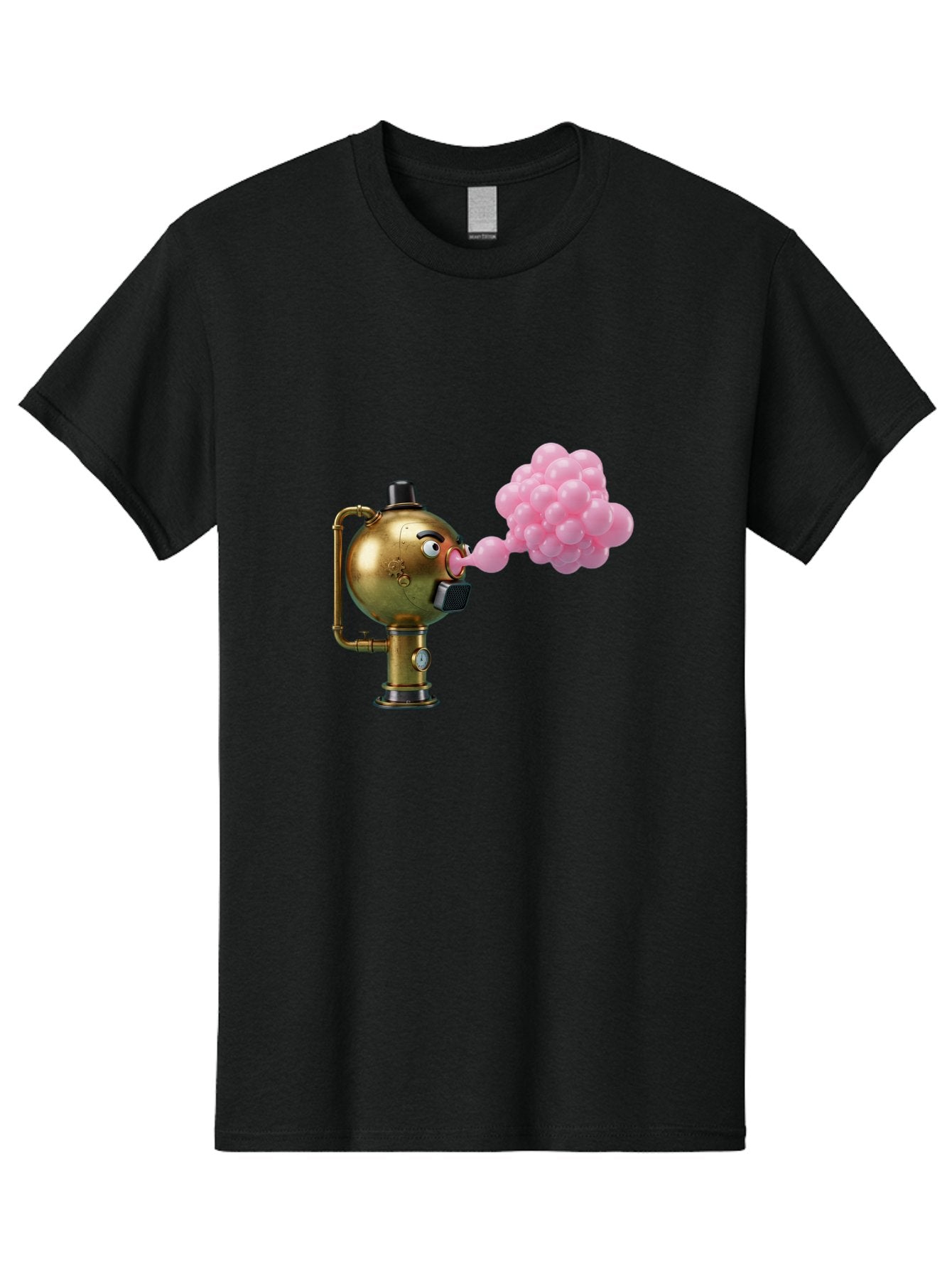 Steampunk-Bubble-Machine Men'S Graphic Tee, 100% Cotton, Comfortable Casual Summer Wear, Machine Washable, Vintage Camera, Old Camera, Antique Camera, Black Camera, Classic Photography, Photography Equipment, Nostalgic Device, Film Camera, Bal408 5