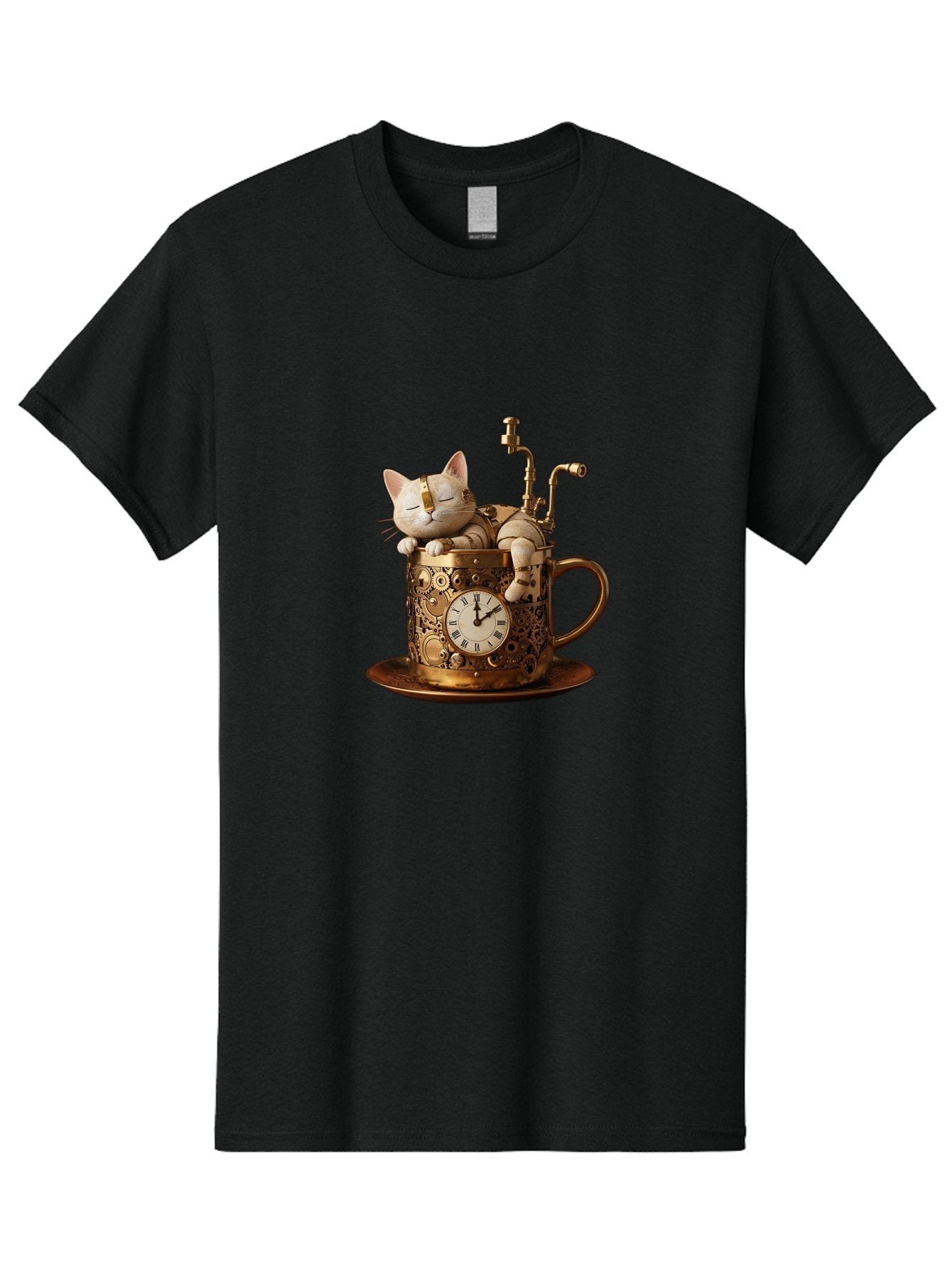Steampunk-Cat Men'S Graphic Tee, 100% Cotton, Comfortable Casual Summer Wear, Machine Washable, Vintage Camera, Old Camera, Antique Camera, Black Camera, Classic Photography, Photography Equipment, Nostalgic Device, Film Camera, Camera Art Bal410 7