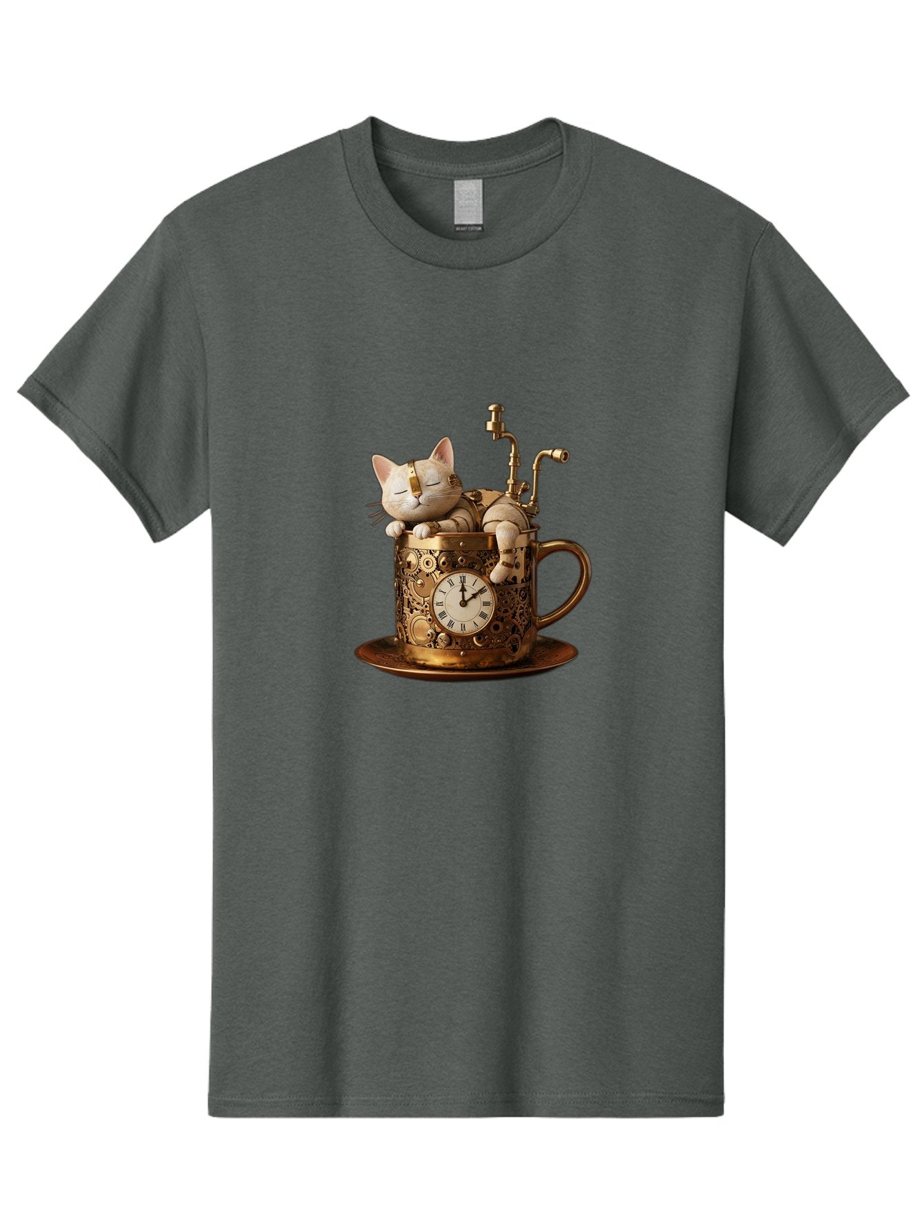 Steampunk-Cat Men'S Graphic Tee, 100% Cotton, Comfortable Casual Summer Wear, Machine Washable, Vintage Camera, Old Camera, Antique Camera, Black Camera, Classic Photography, Photography Equipment, Nostalgic Device, Film Camera, Camera Art Bal410 10