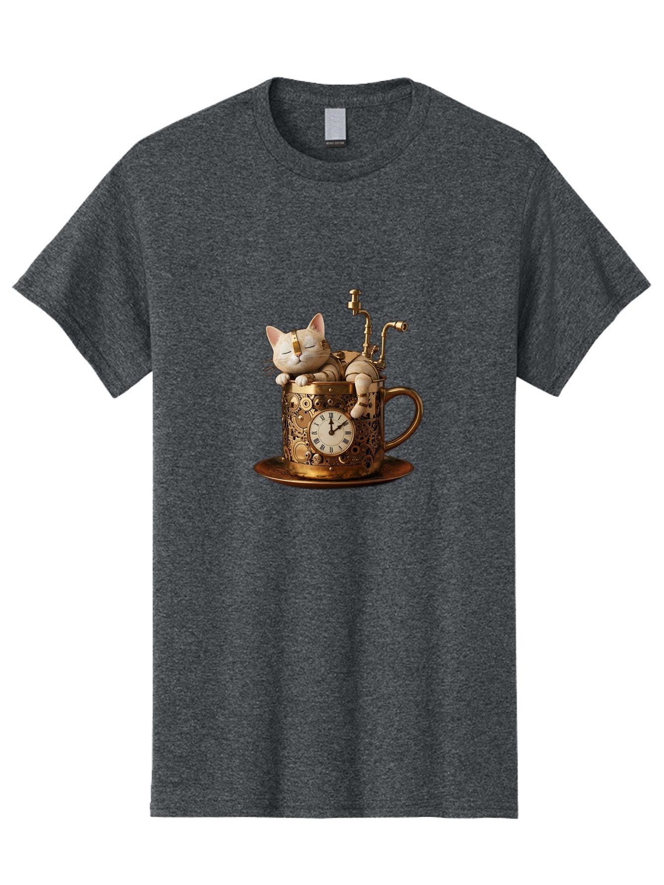 Steampunk-Cat Men'S Graphic Tee, 100% Cotton, Comfortable Casual Summer Wear, Machine Washable, Vintage Camera, Old Camera, Antique Camera, Black Camera, Classic Photography, Photography Equipment, Nostalgic Device, Film Camera, Camera Art Bal410 4